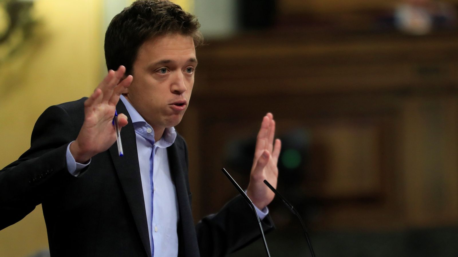 Errejón gesticula durante su intervención.