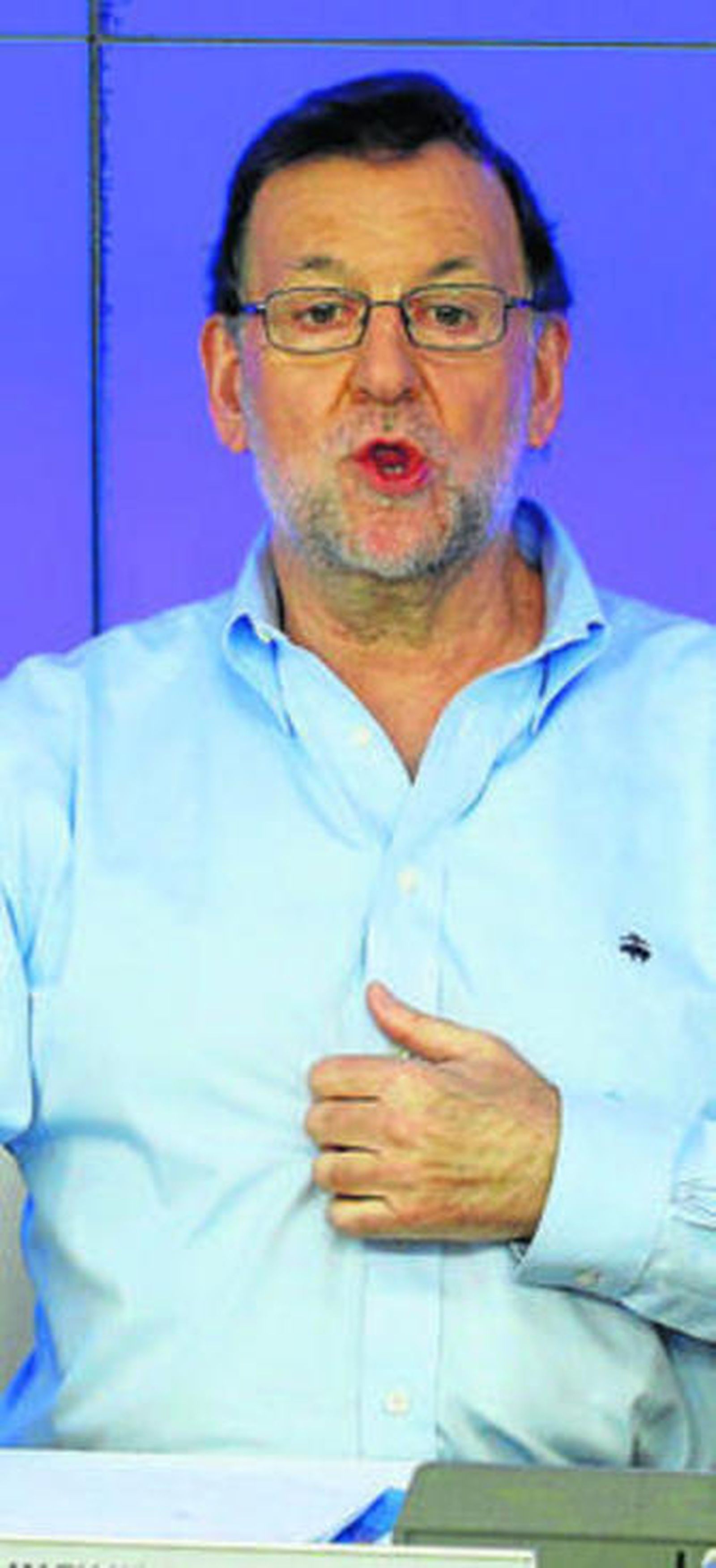 Rajoy gesticula, ayer, durante el Comité Ejecutivo Nacional del PP.