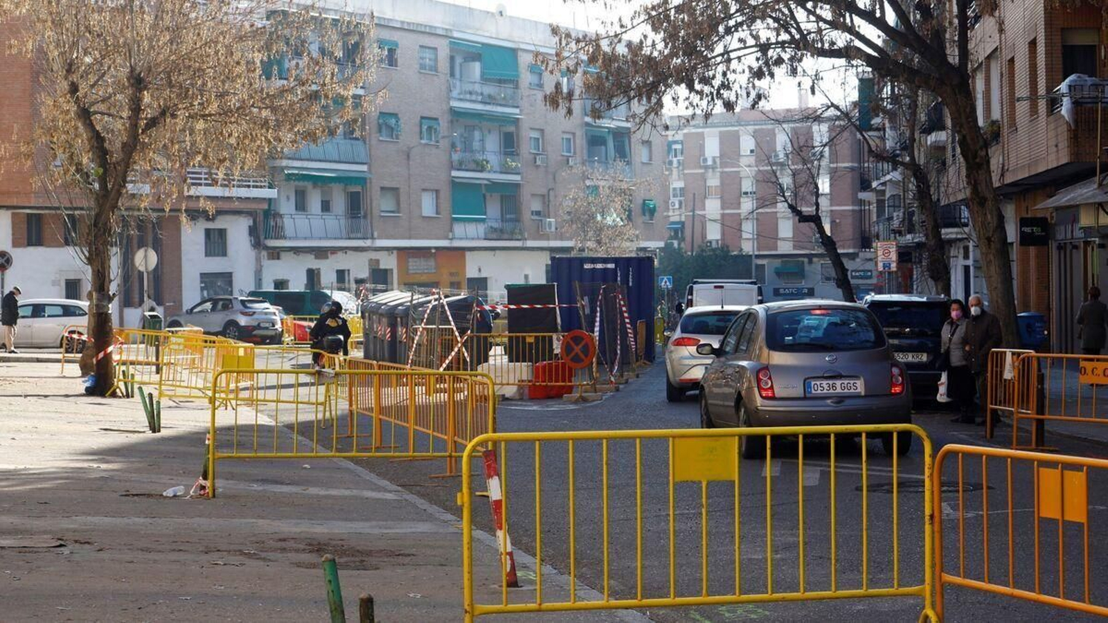 Zona acotada para la ejecución de las obras en la Cuesta de la Pólvora.