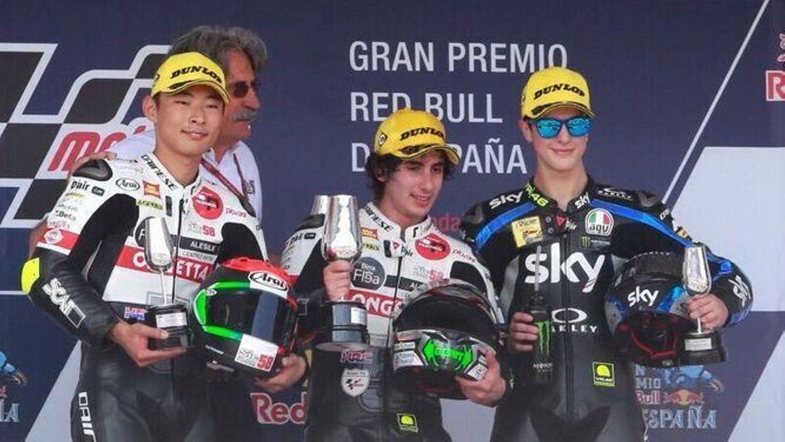 Antonelli, Suzuki y Vietti, podio de Moto3