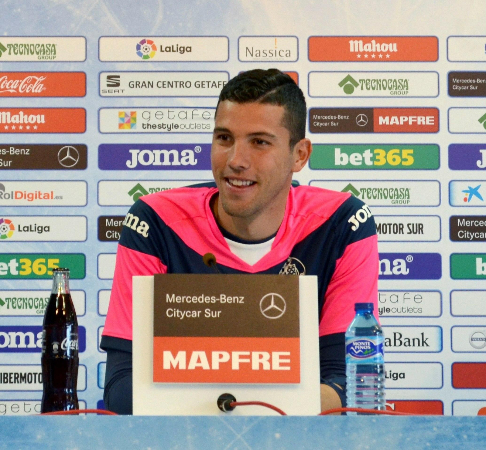 David Soria, durante una rueda de prensa celebrada en Marzo en Getafe