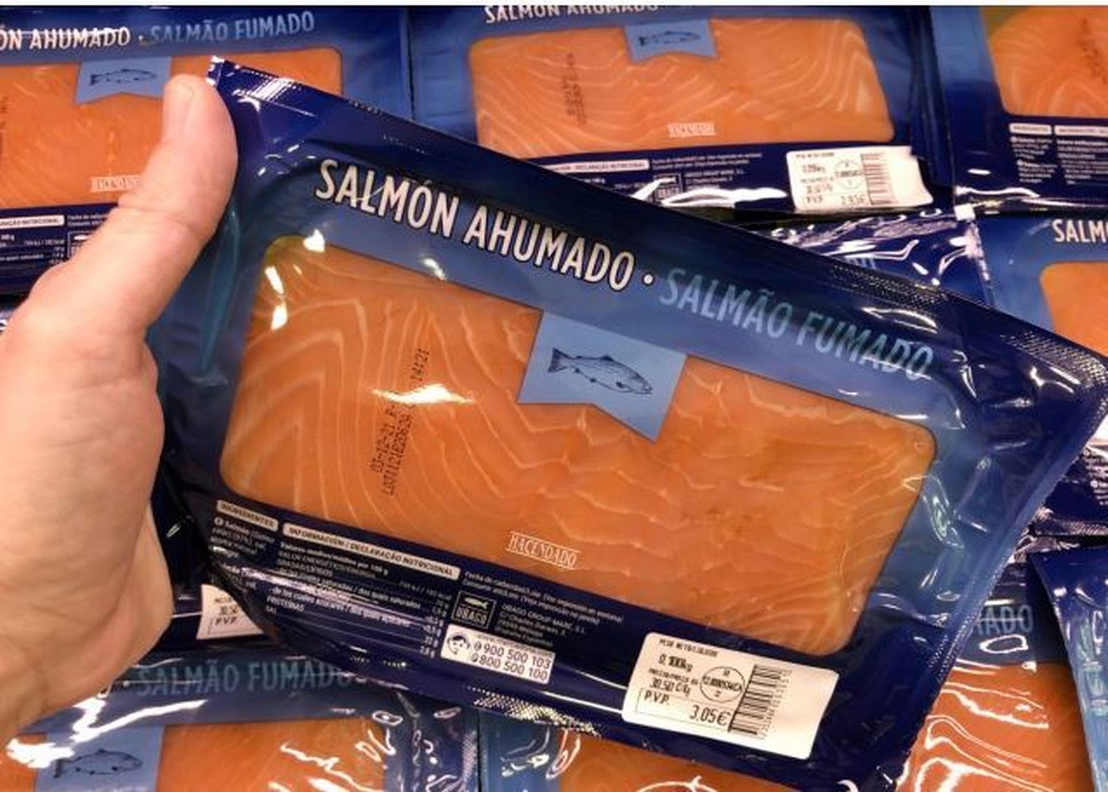 Salmón ahumado de Mercadona.