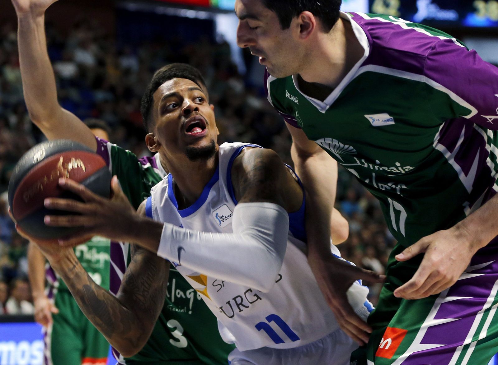 Branden Frazier, en acción en su etapa con el San Pablo Burgos.