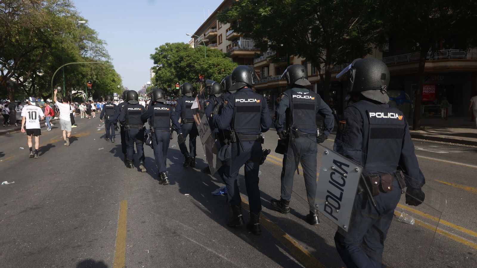 Blindaje policial en los accesos al Sánchez Pizjuan