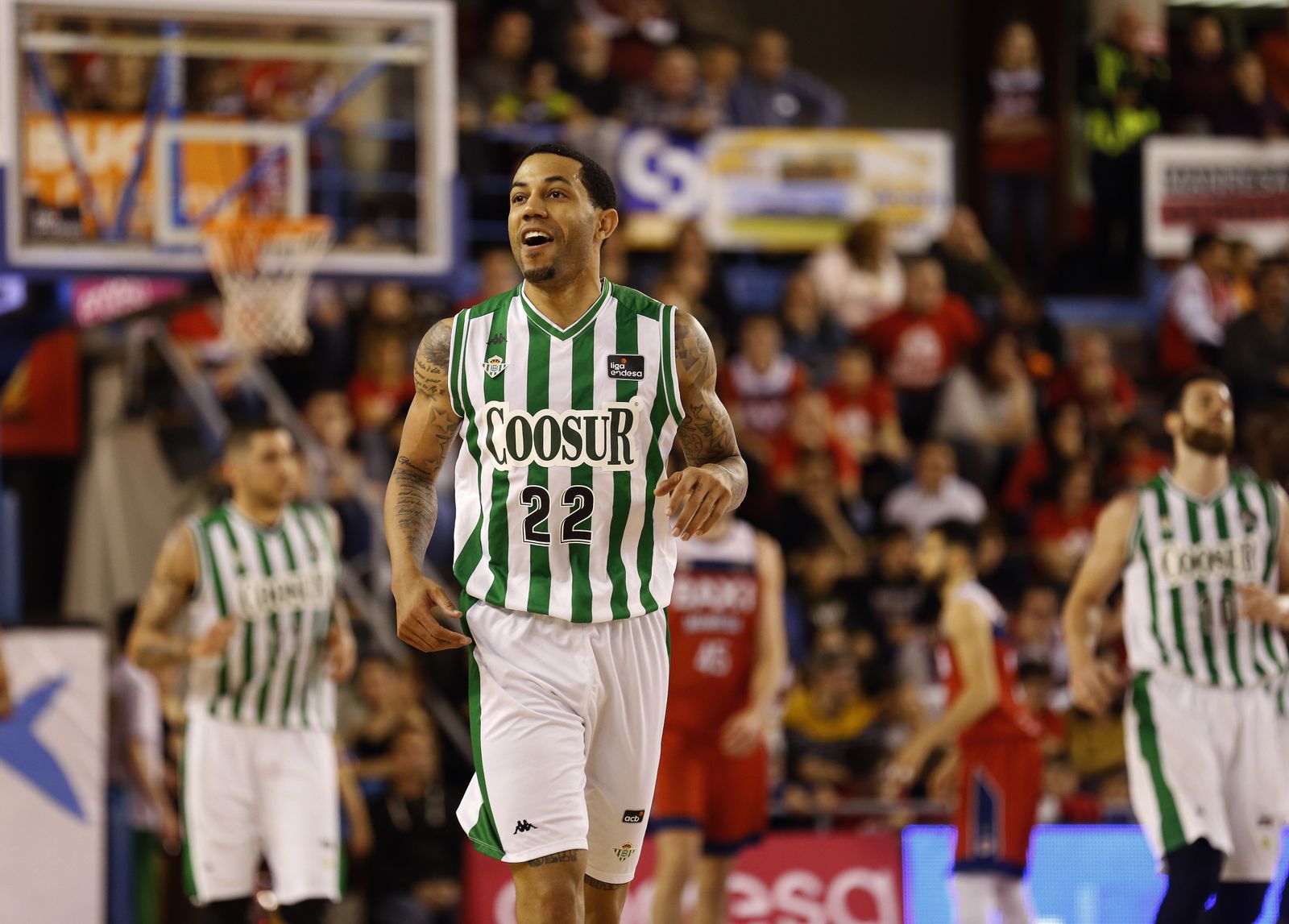 Erick Green celebra una canasta ante el Manresa.