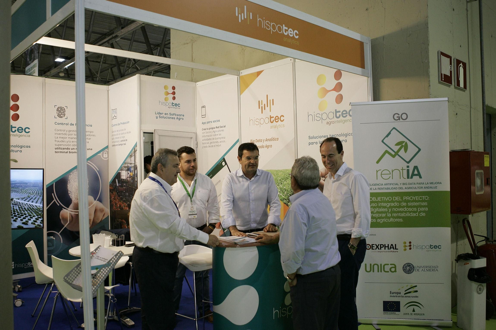 Imagen del expositor de Hispatec en una feria agroalimentaria.