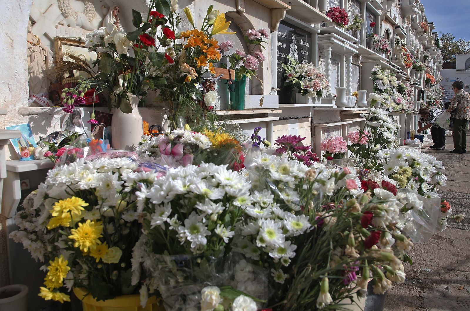 Fotos de los preparativos para los Tosantos en el cementerio de Algeciras