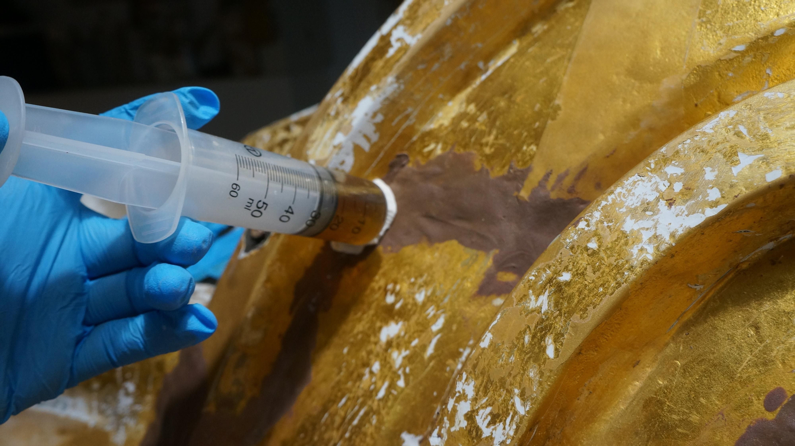 Así ha sido la restauración en Jerez de la diosa de Elcano