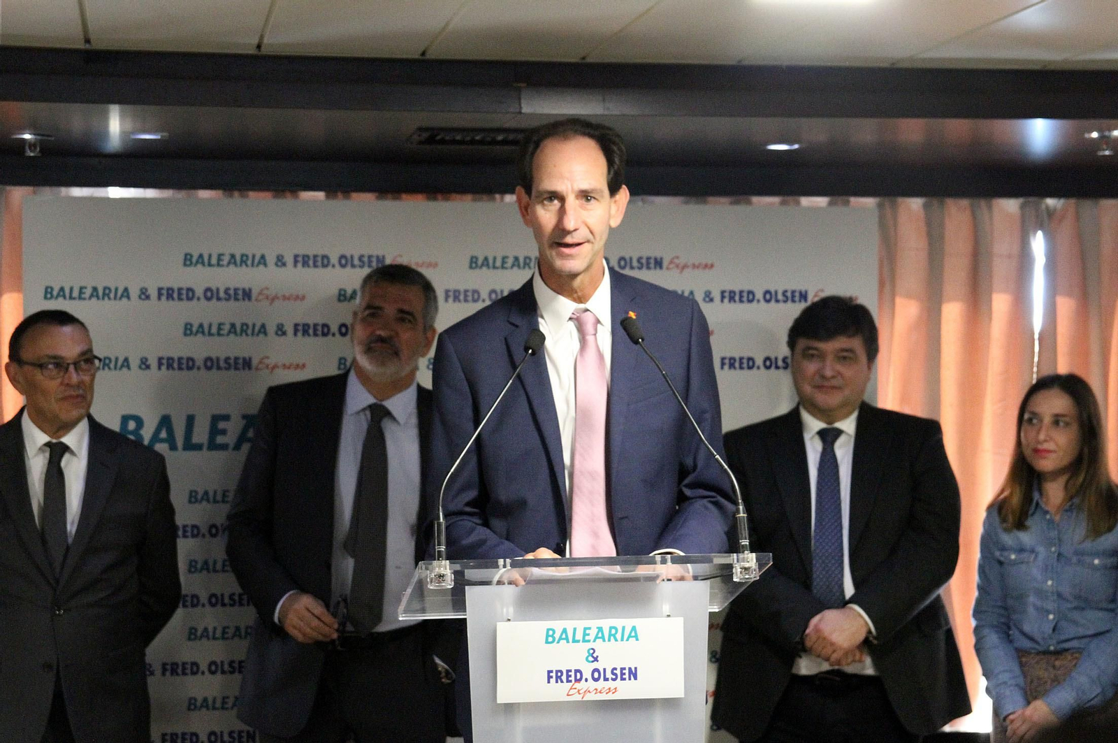 Balearia,  Fred Olsen y el Puerto de Huelva presentan la nueva línea entre Huelva y Canarias, en imágenes