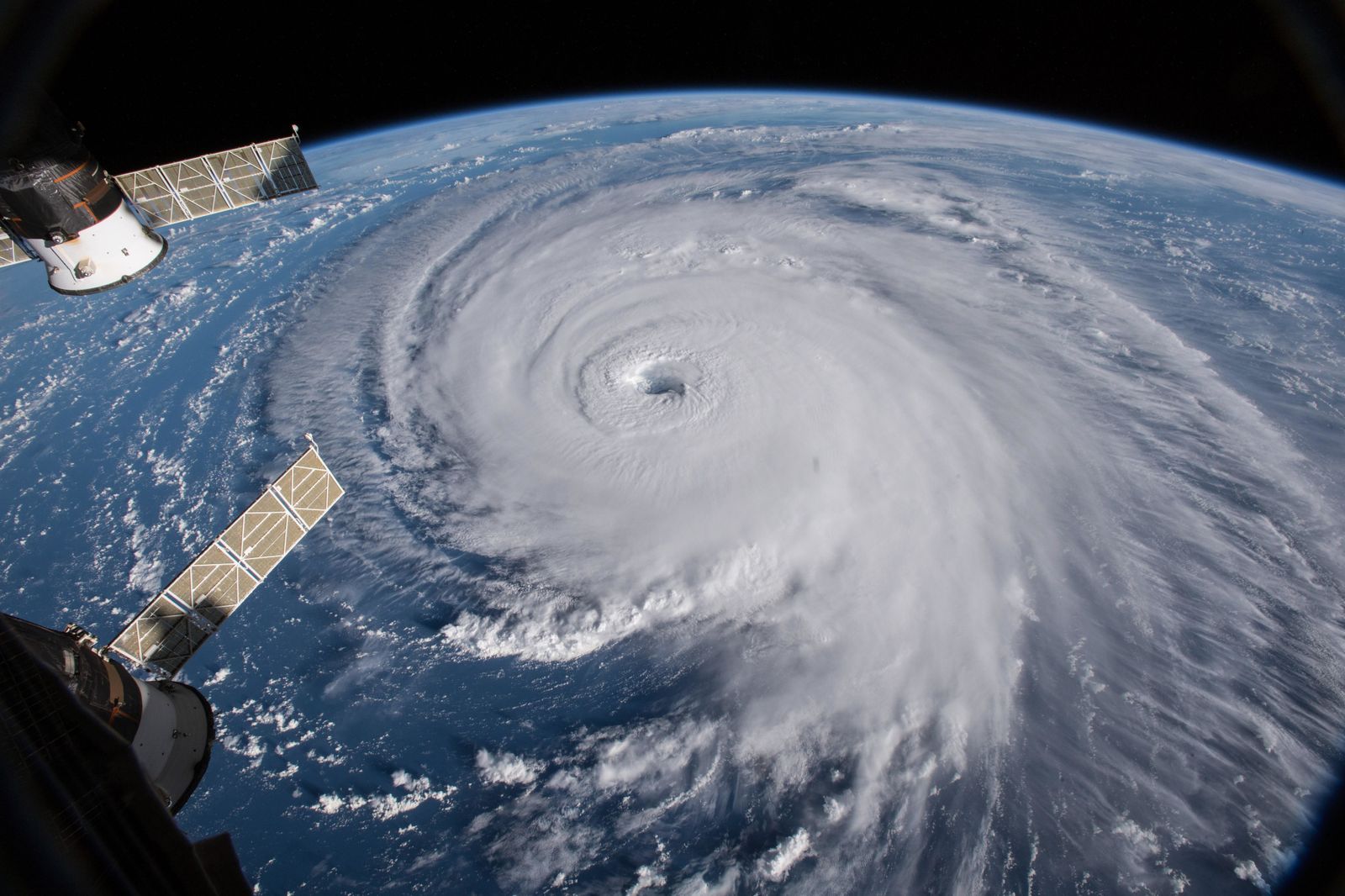 El huracán 'Florence' visto desde la Estación Espacial Internacional.