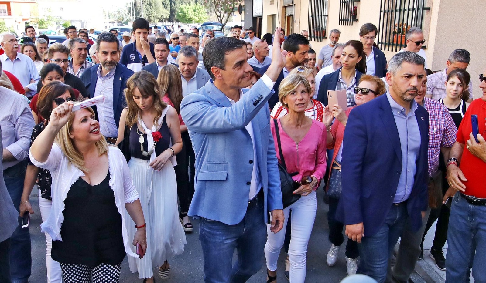 Pedro Sánchez paseando por Princi-Jerez