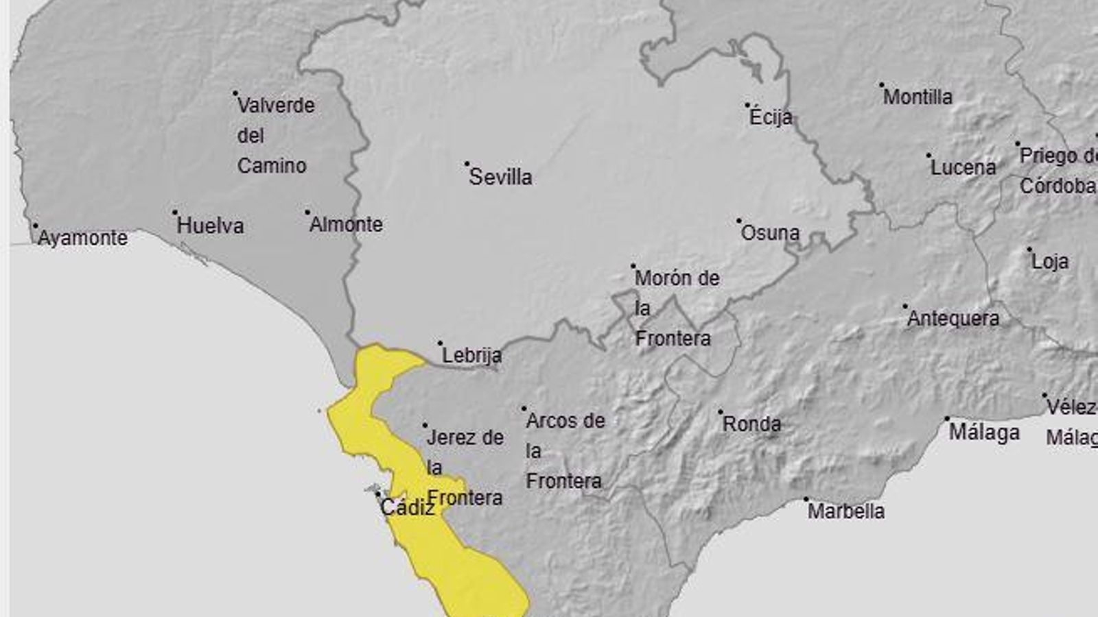 Aviso por tormentas en el litoral de Cádiz para este martes.