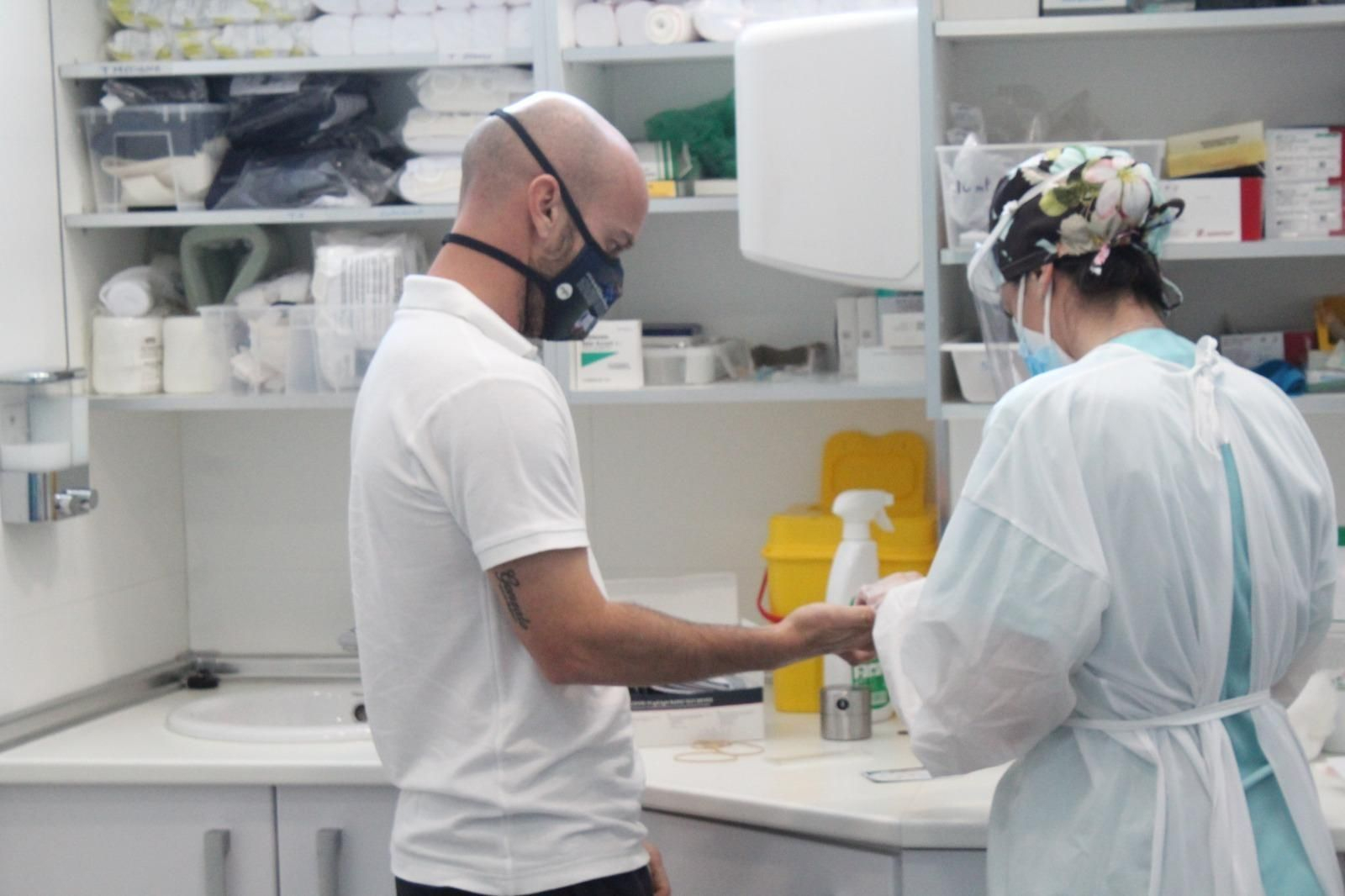 Javi Casares, el pasado lunes en la Clínica Beiman.