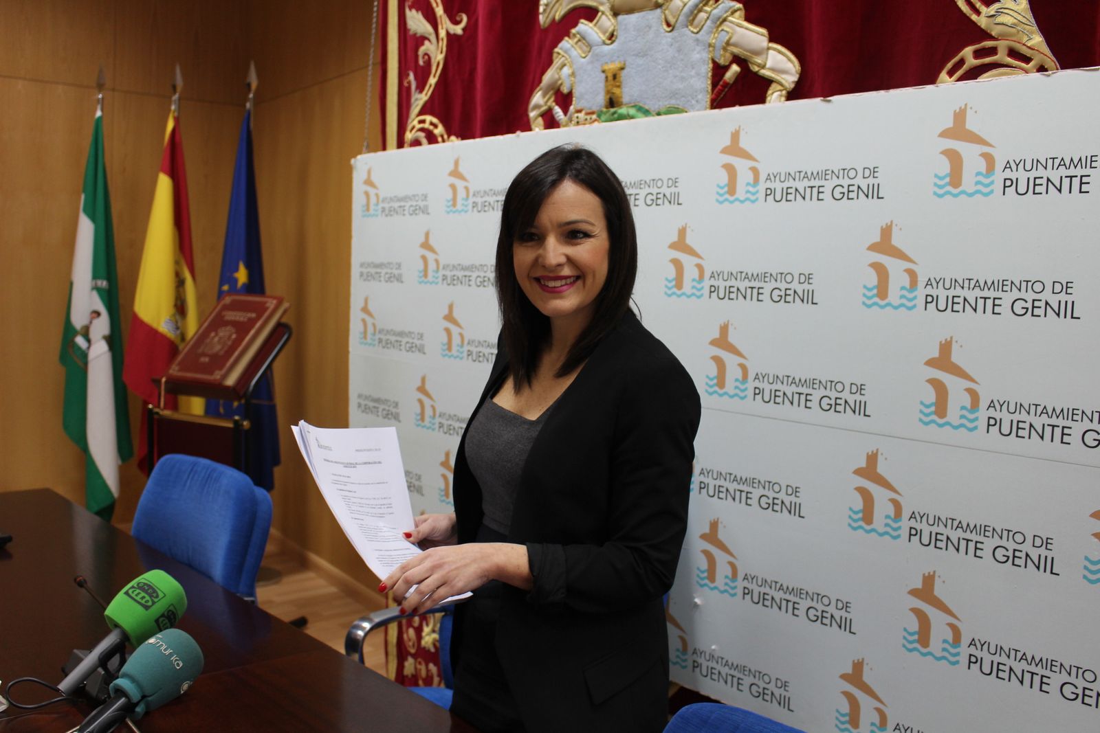 La edil Verónica Morillo, durante su comparecencia.