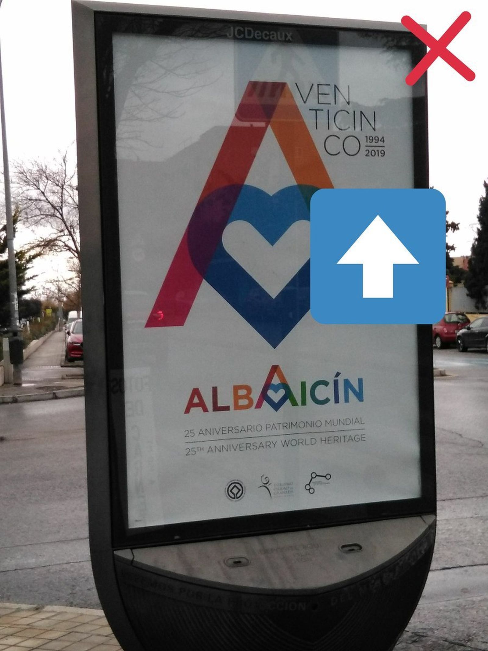 La errata del cartel del 25 aniversario del Patrimonio Mundial del Albaicín