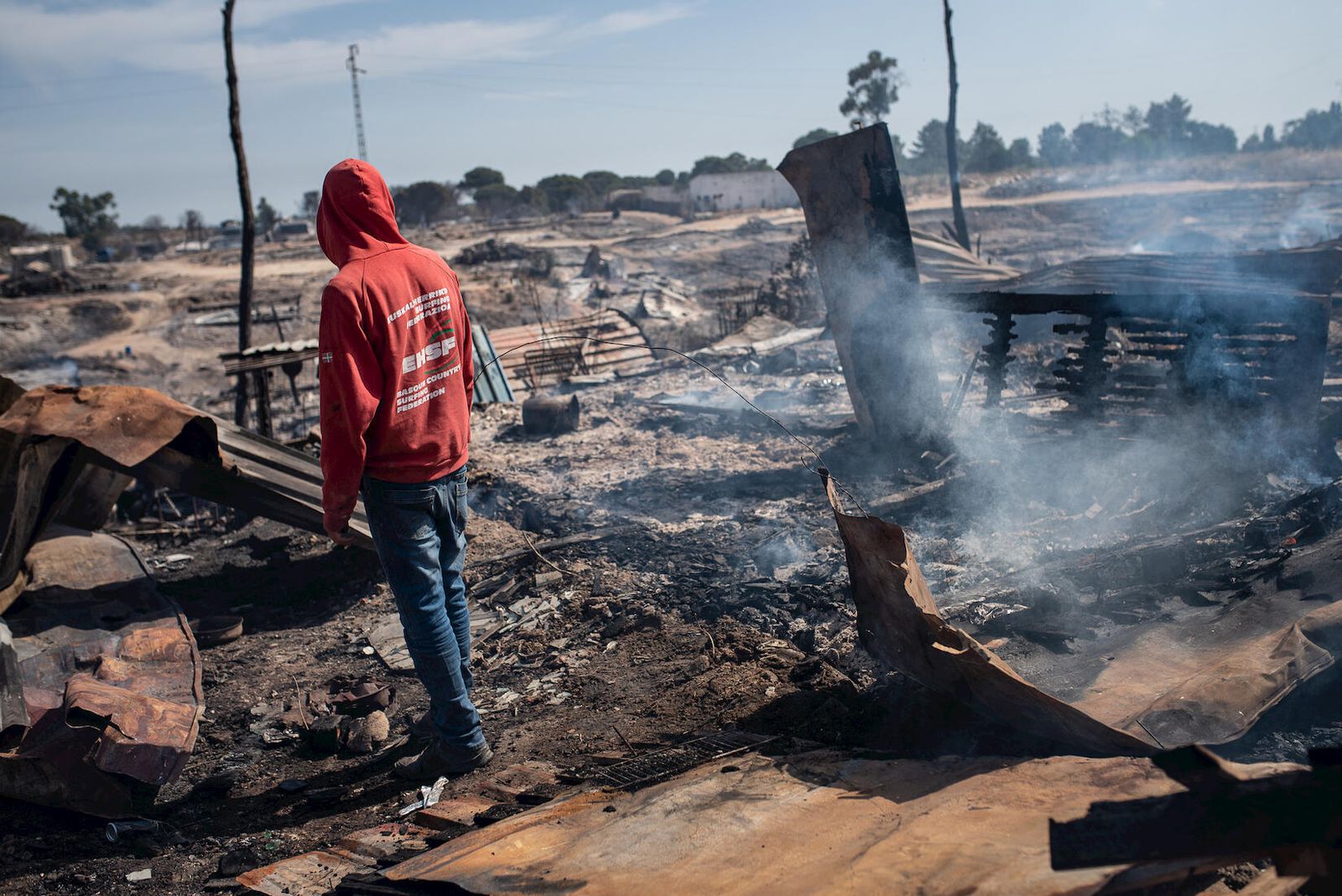 Imagen del asentamiento calcinado en el día de ayer.