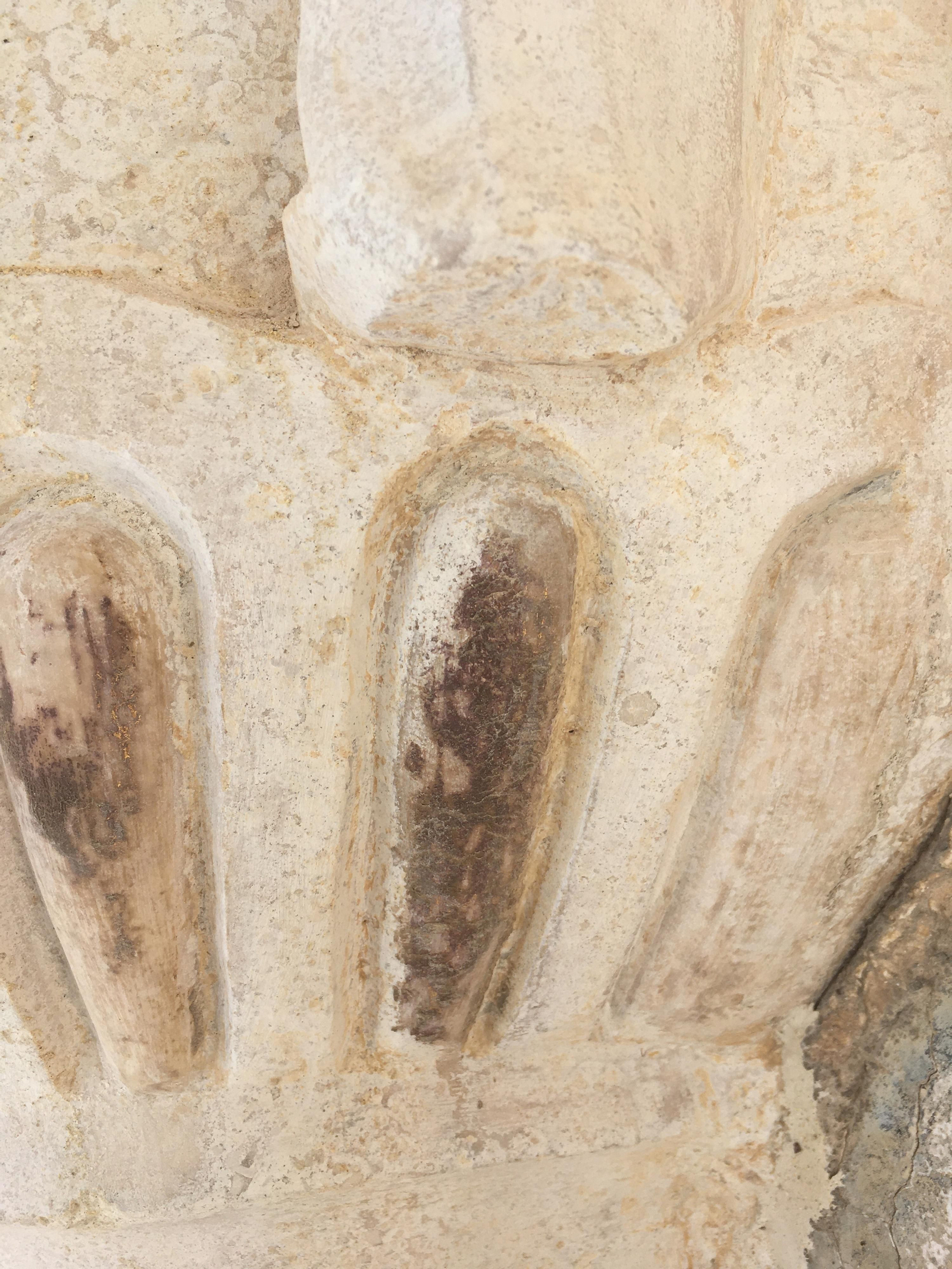 Los restos del dorado dela fachada.