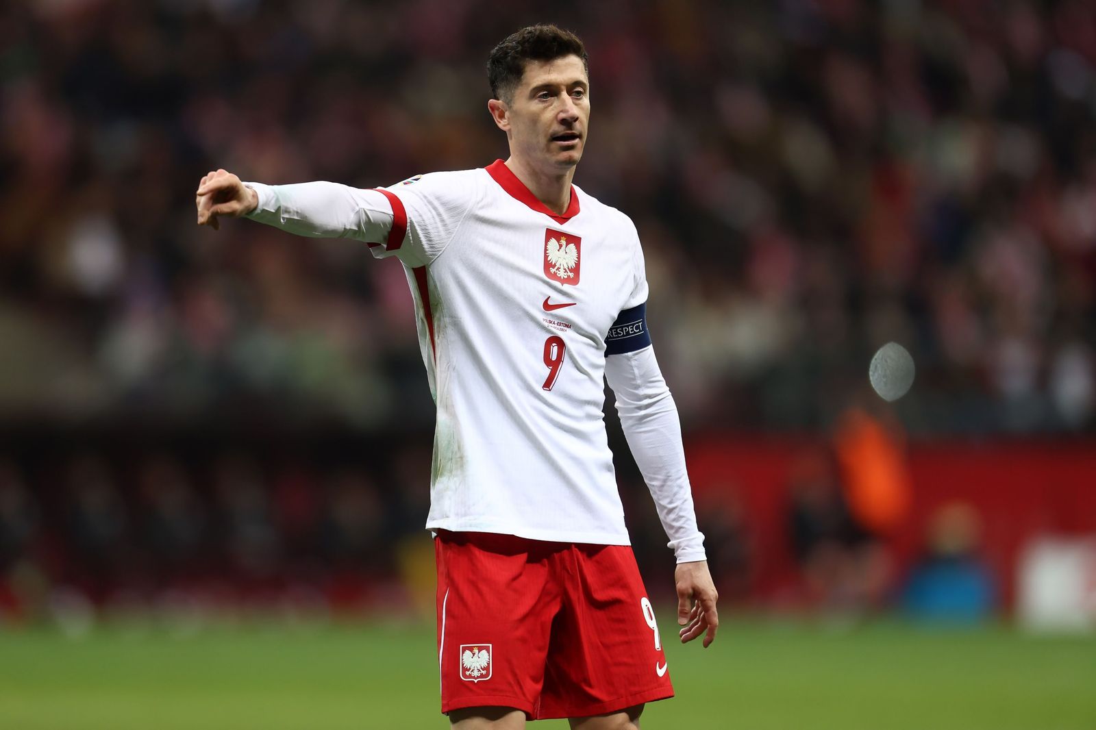 Lewandowski, en acción con Polonia.