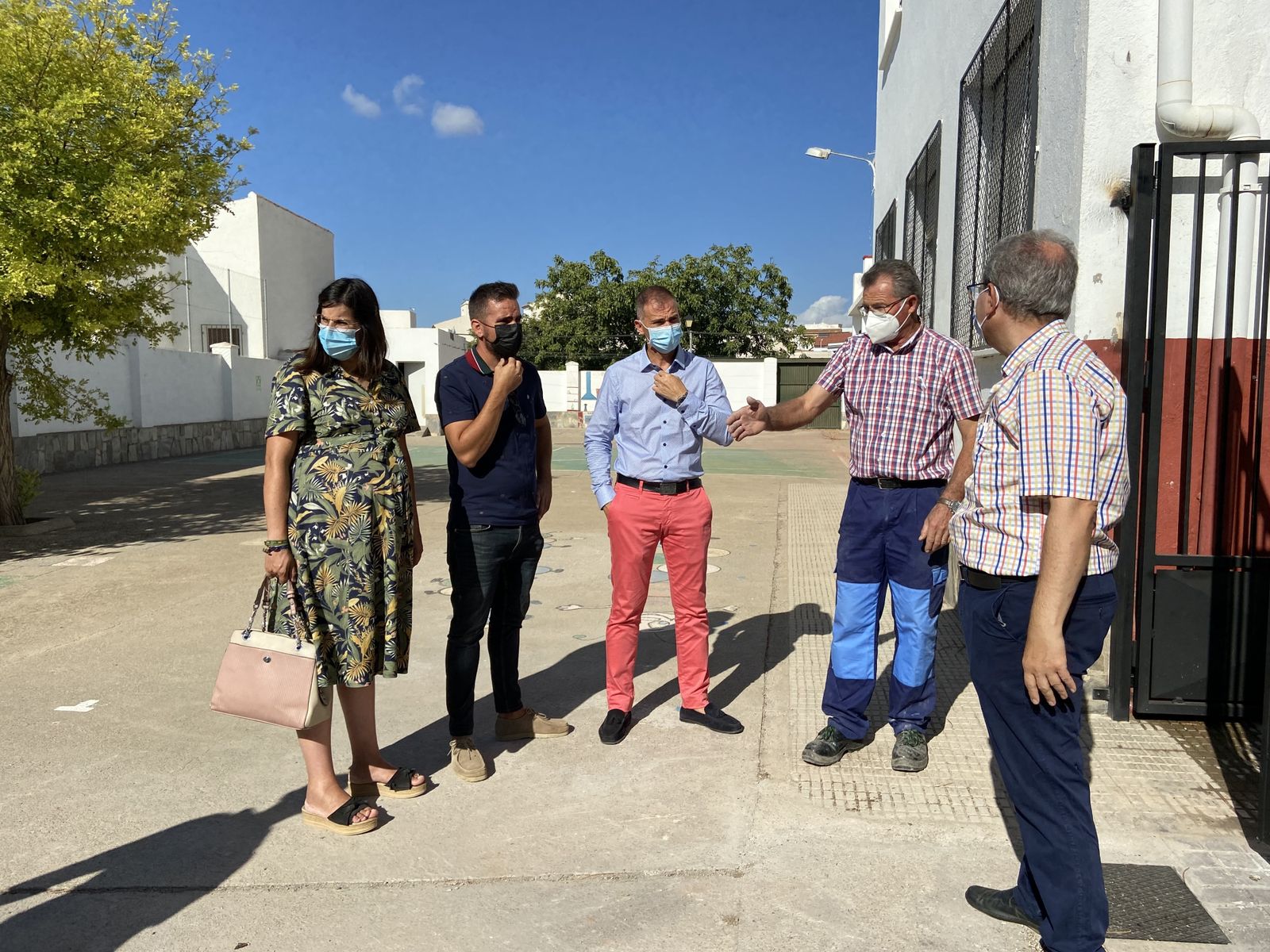 Momento de la visita a los trabajos.