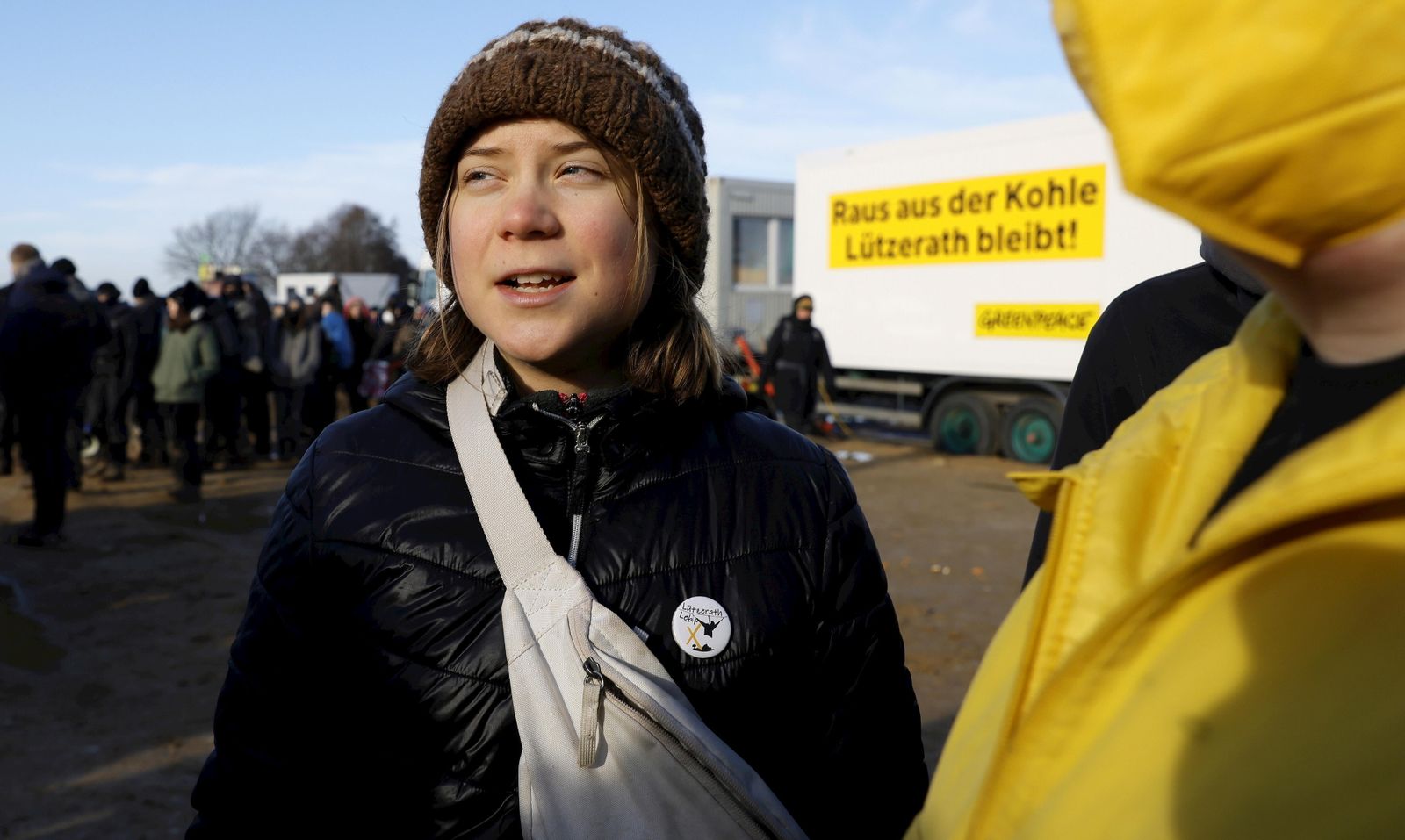 Greta Thunberg en las protestas en Alemania en enero de este año