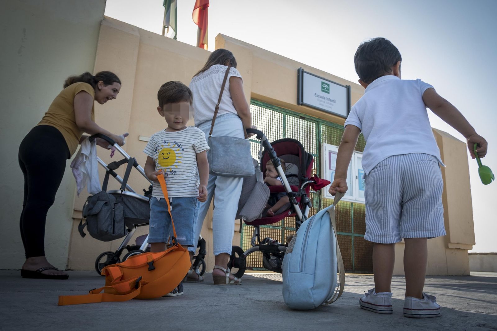 Primer día de curso en la Escuela Infantil Virgen de la Palma, en la capital gaditana.