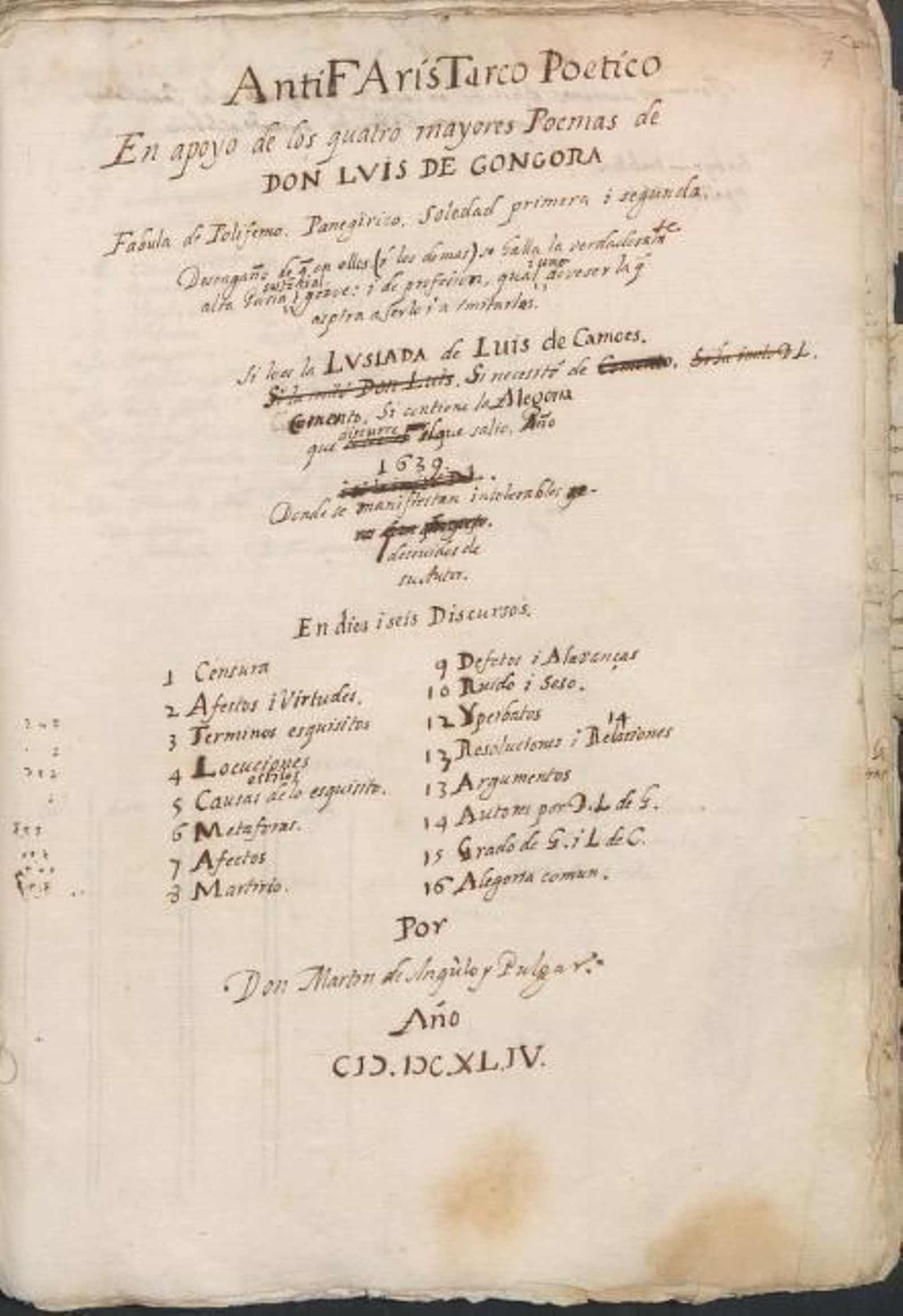 La Biblioteca de la Universidad de Sevilla adquiere un manuscrito de 1644 sobre Luis de Góngora