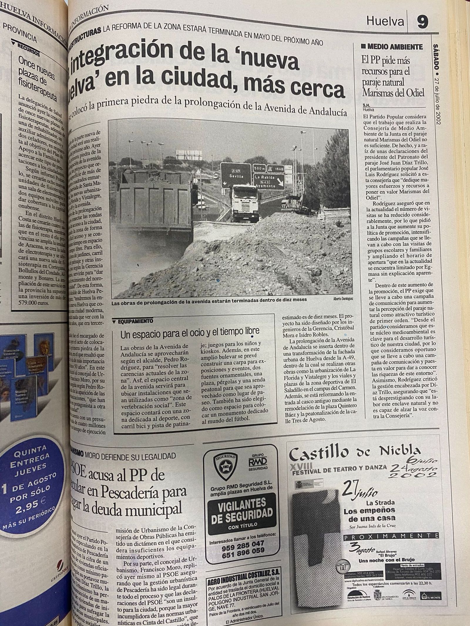 Noticia de 2002  sobre la prolongación de la Avenida de Andalucía