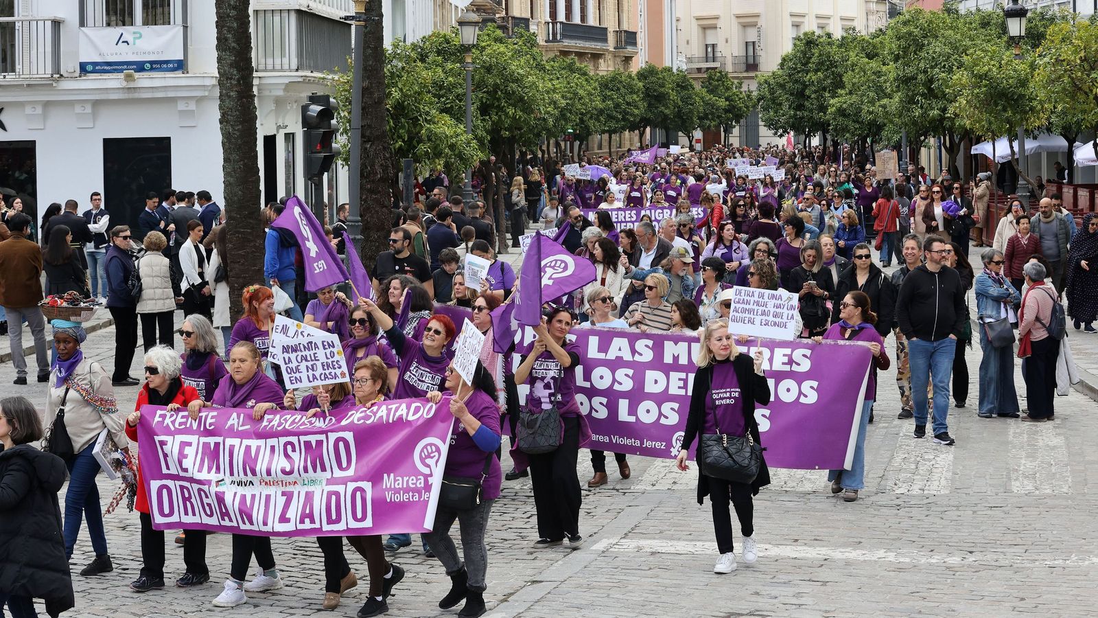 Imágenes de la manifestación en Jerez por el Día Internacional de las Mujeres