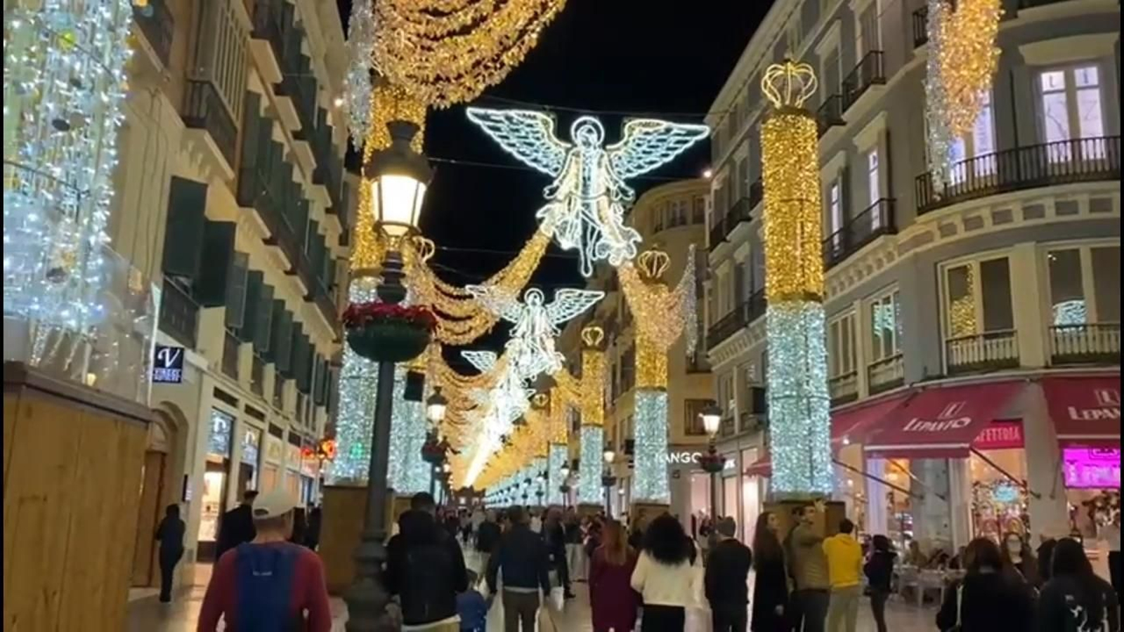 Las pruebas de las luces de Navidad en calle Larios Las pruebas de las luces de Navidad en calle Larios