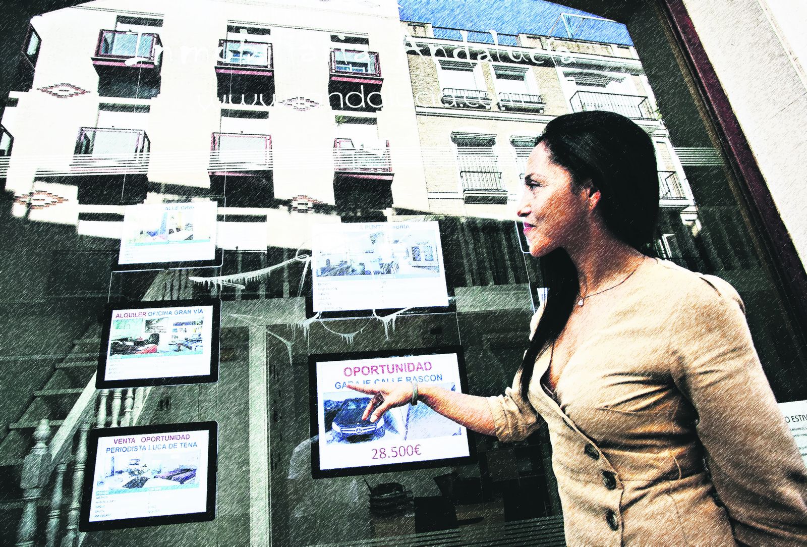 Ofertas en una inmobiliaria de Málaga.