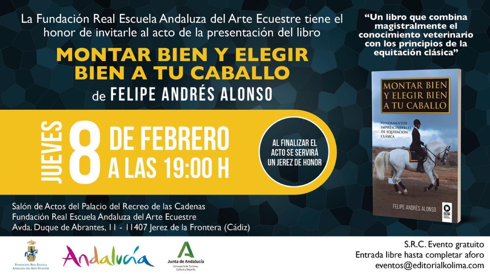 Invitación del acto a celebrar en la Real Escuela este jueves 8 de febrero.