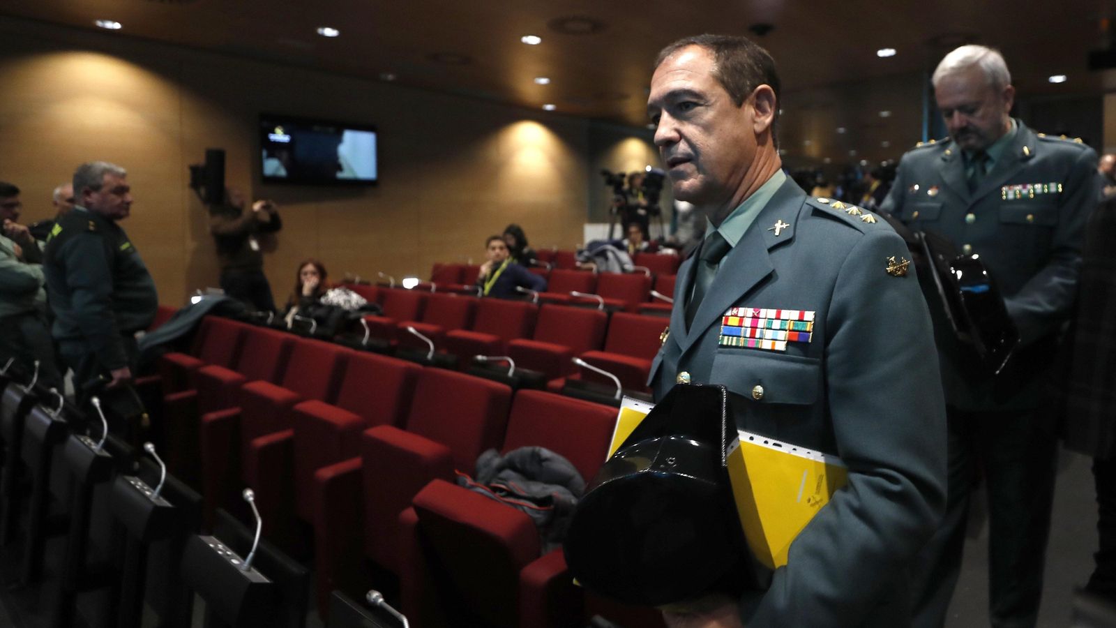 El Coronel Romero en su comparecencia en Madrid.