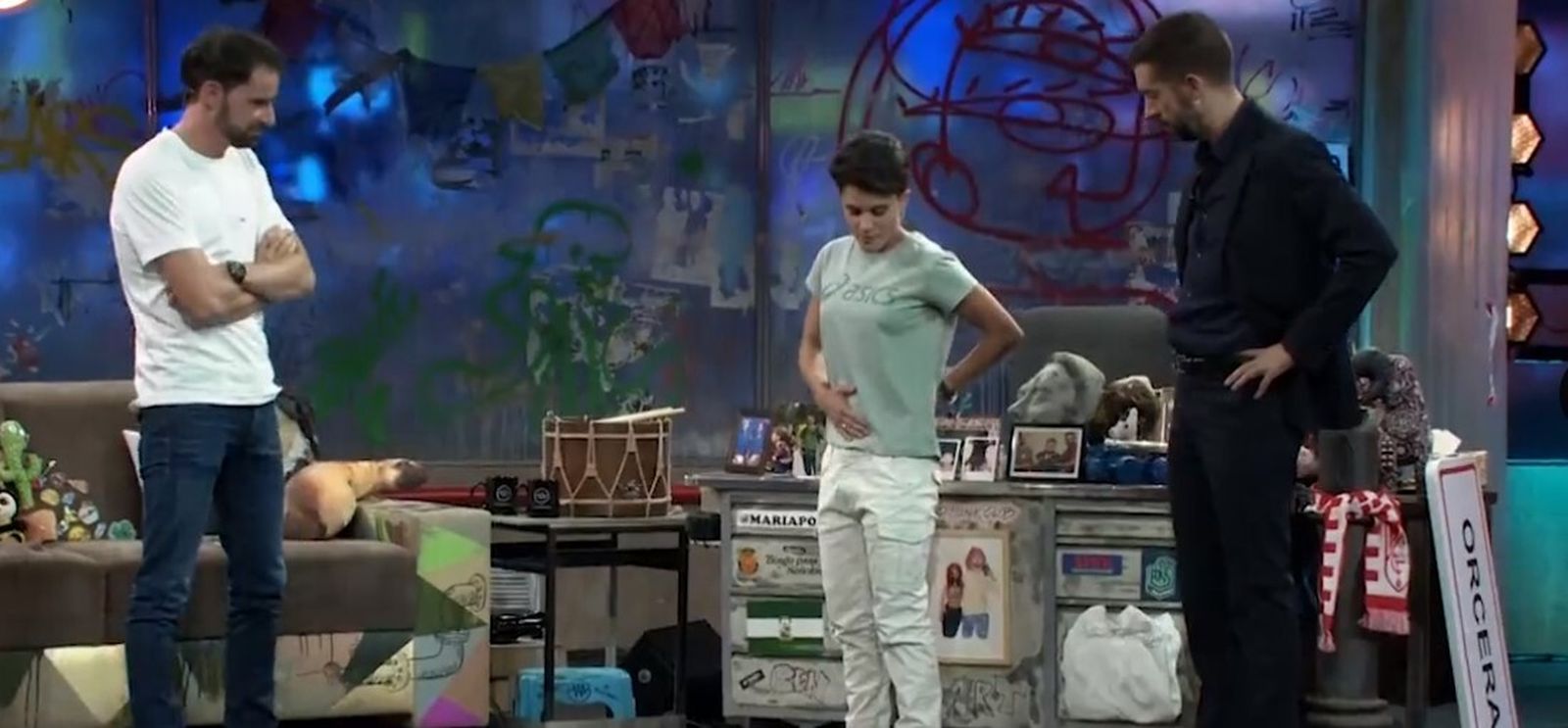 María Pérez intentó enseñarle a David Broncano la técnica para practicar marcha.