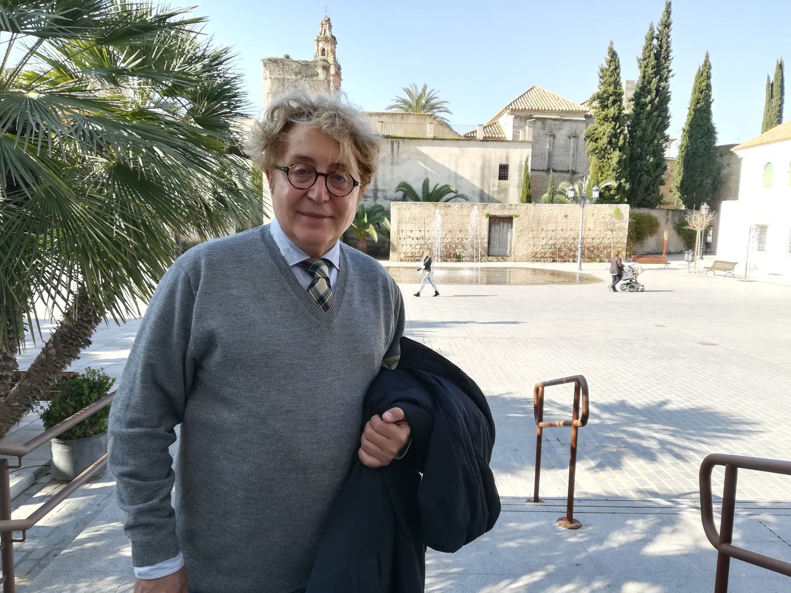 José Víctor Rodríguez, en su visita de ayer a Palma del Río.