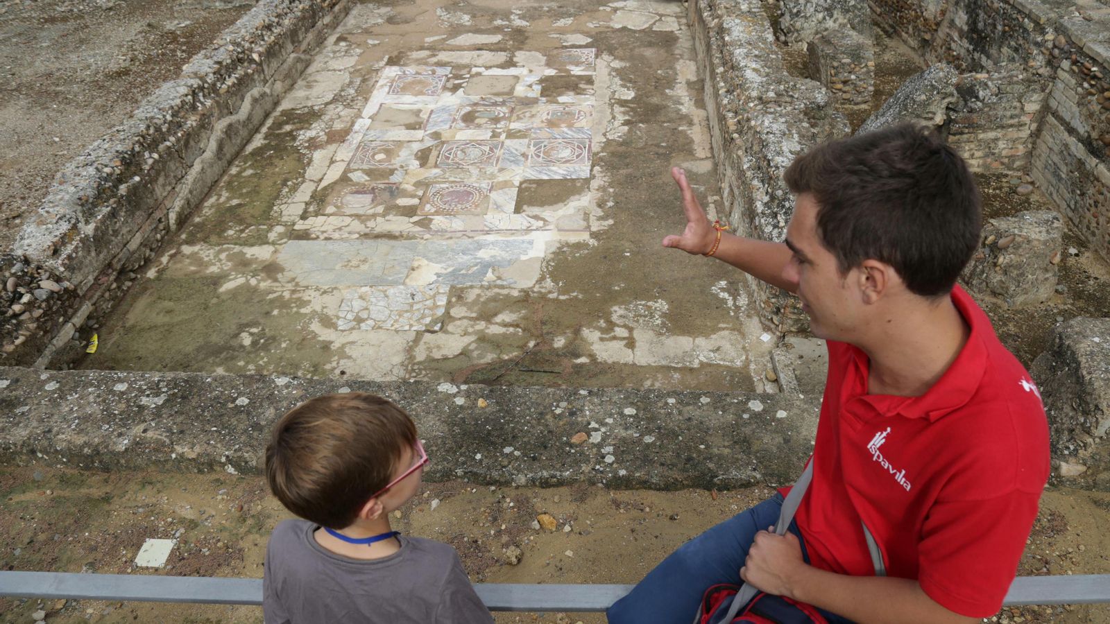 Mosaico en el Conjunto Arqueológico de Itálica.