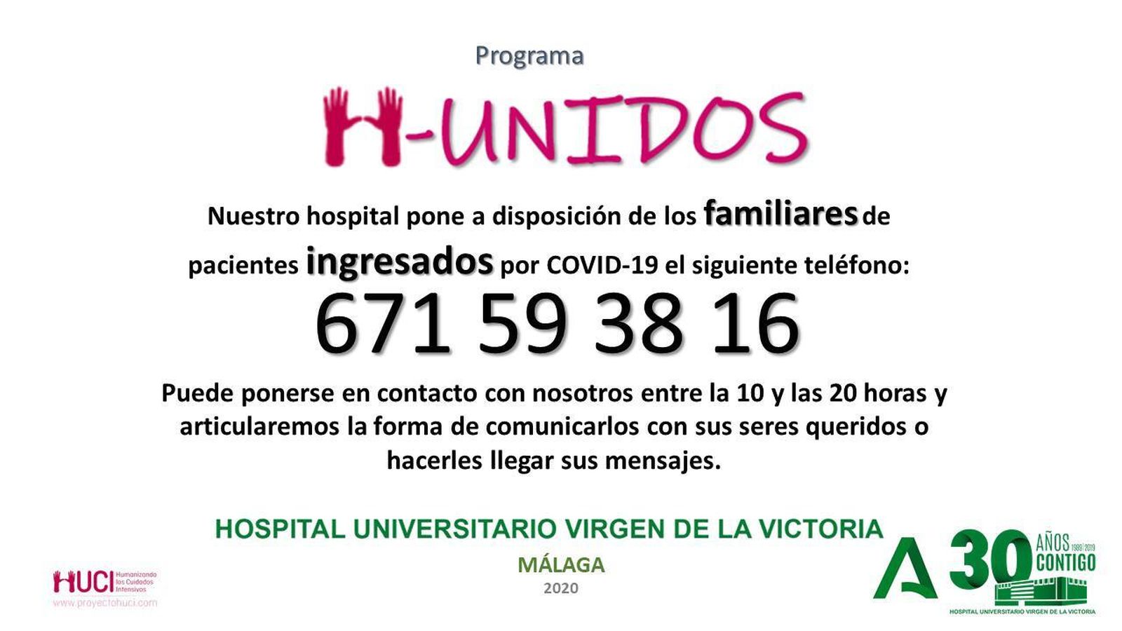 Cartel informativo del centro sanitario.