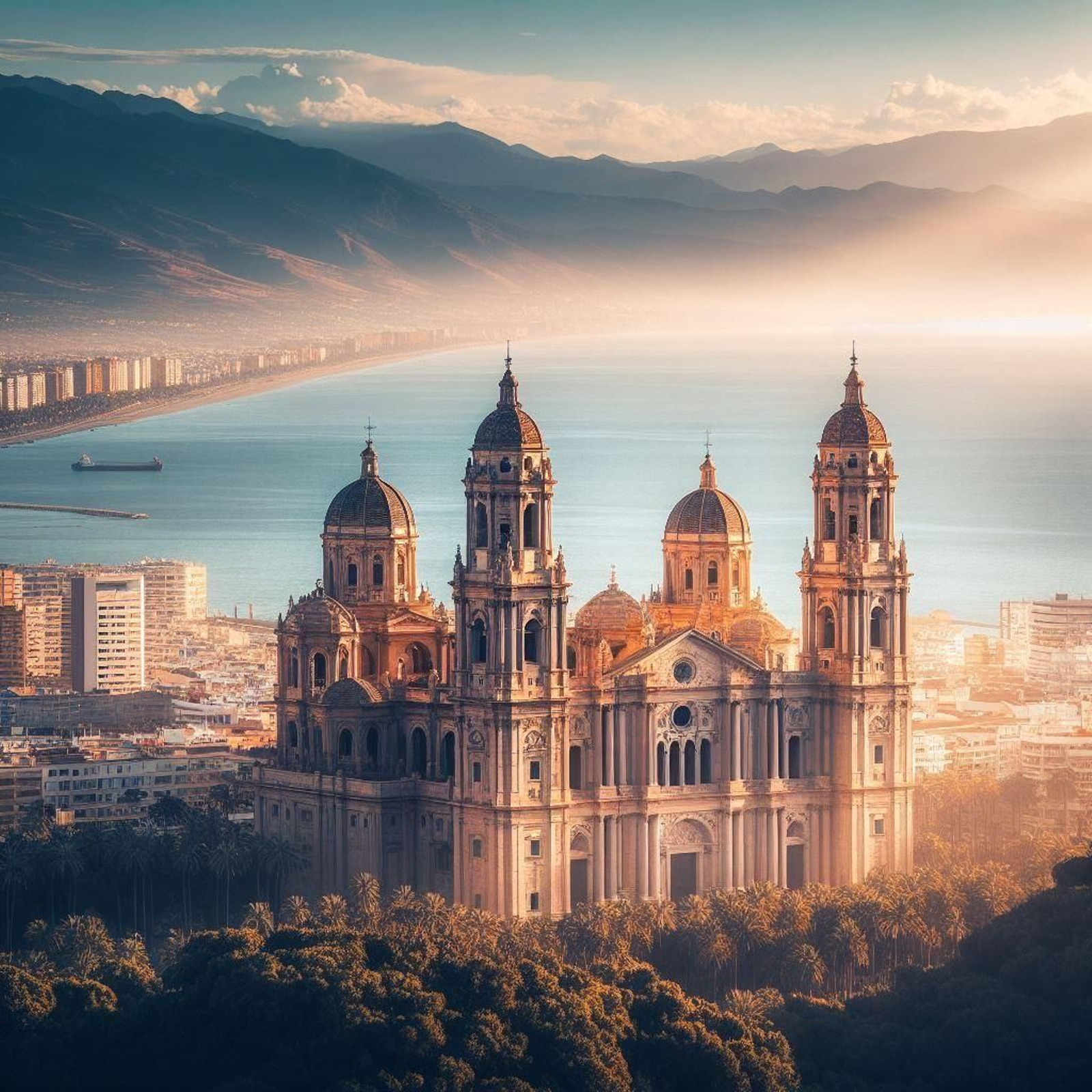 La Catedral de Málaga con dos torres de estilo neoclásico. ¿Cómo sería la Catedral de Málaga si no fuera 'La Manquita'?