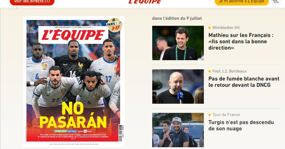 "No pasarán", la portada de 'L'Equipe' en la previa de la semifinal ...