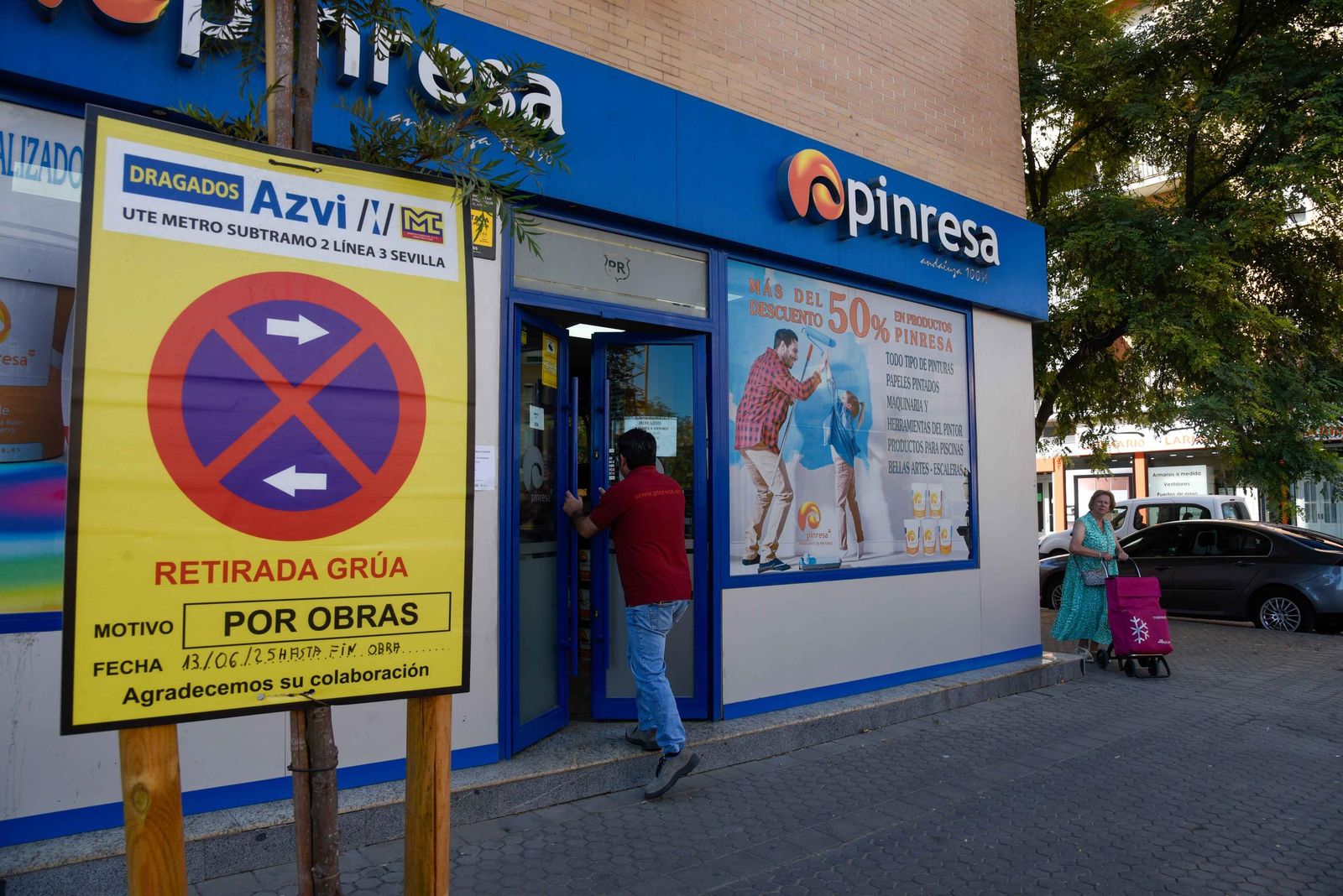 Las obras de la línea 3 del metro de Sevilla en Pino Montano