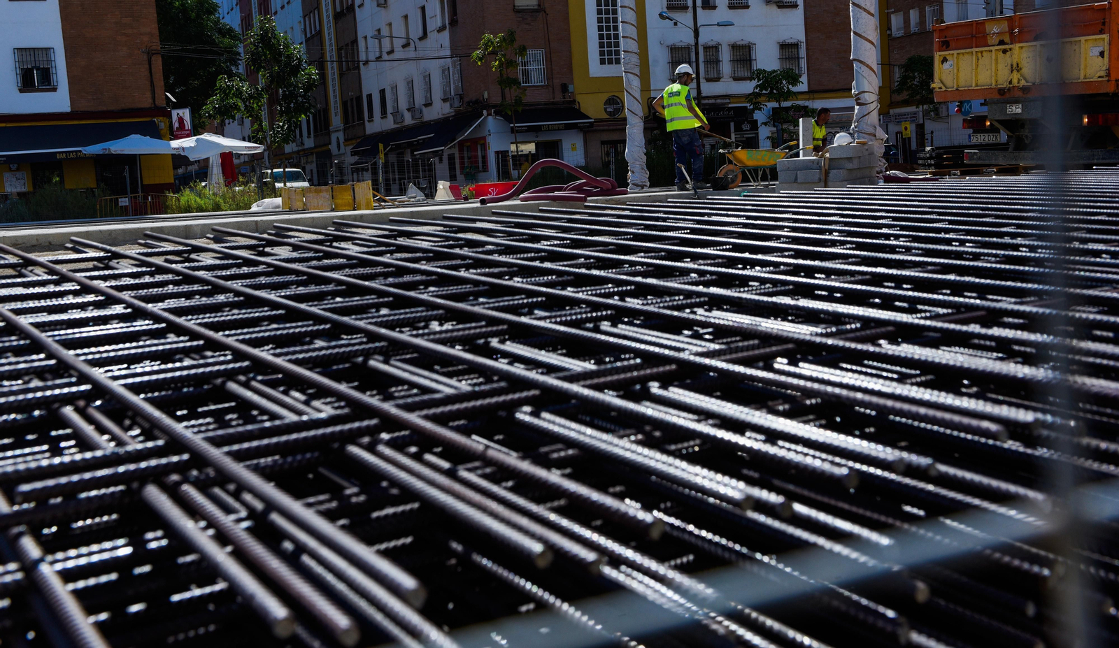 Imágenes de la situación de las obras del tranvía, en Nervión