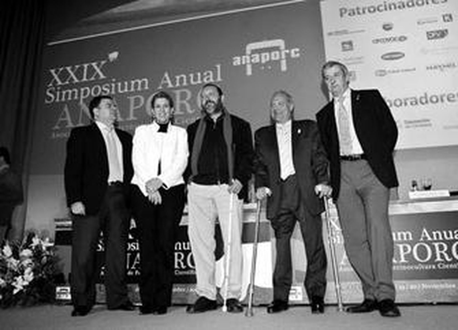 Librado Carrasco, Judit Anda, Francisco Cobos, Sánchez Vizcaíno y Carlos Escribano, en el simposio.