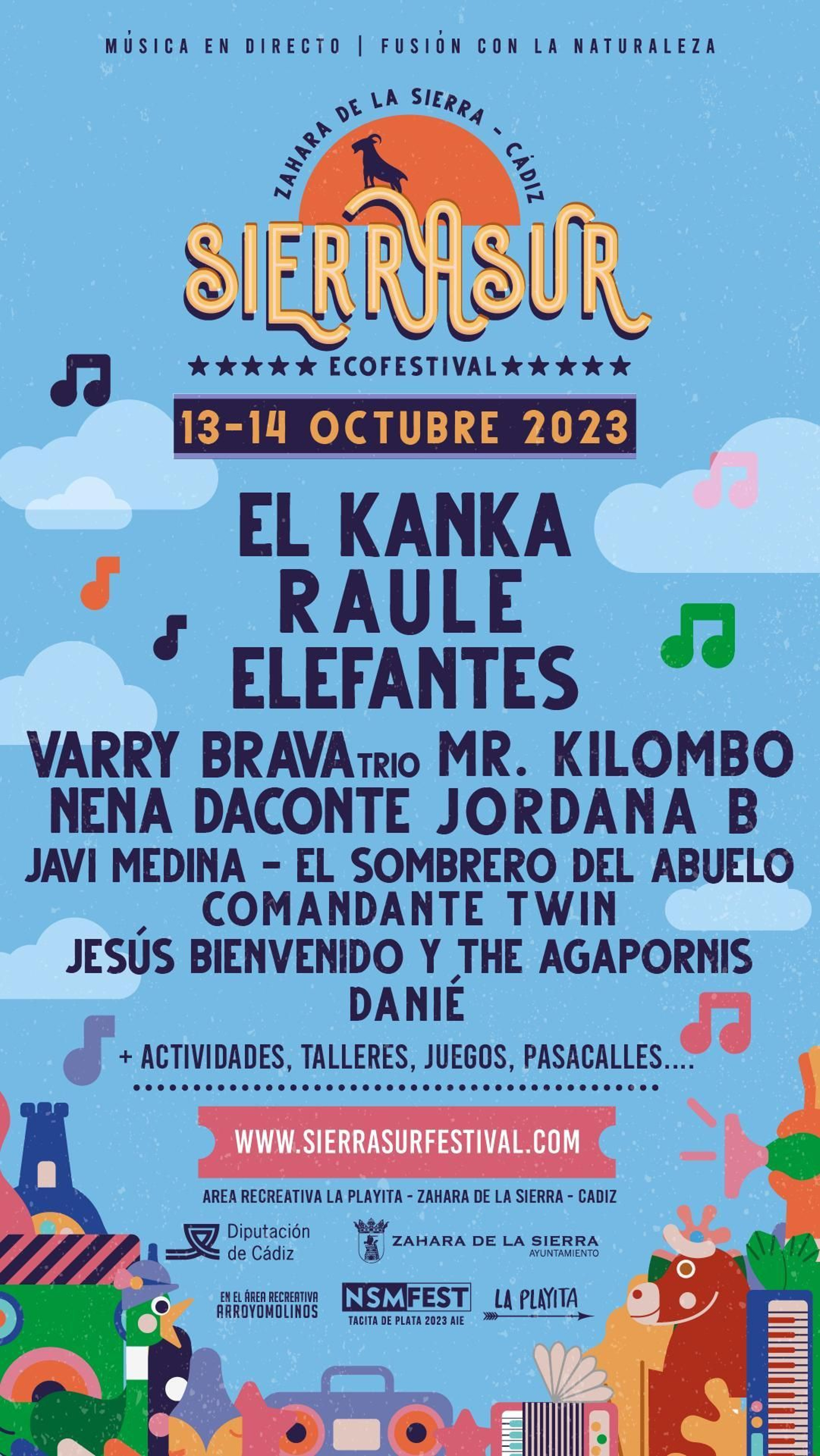 Cartel definitivo del Sierrasur Festival 2023. Cartel definitivo del Sierrasur Festival 2023.