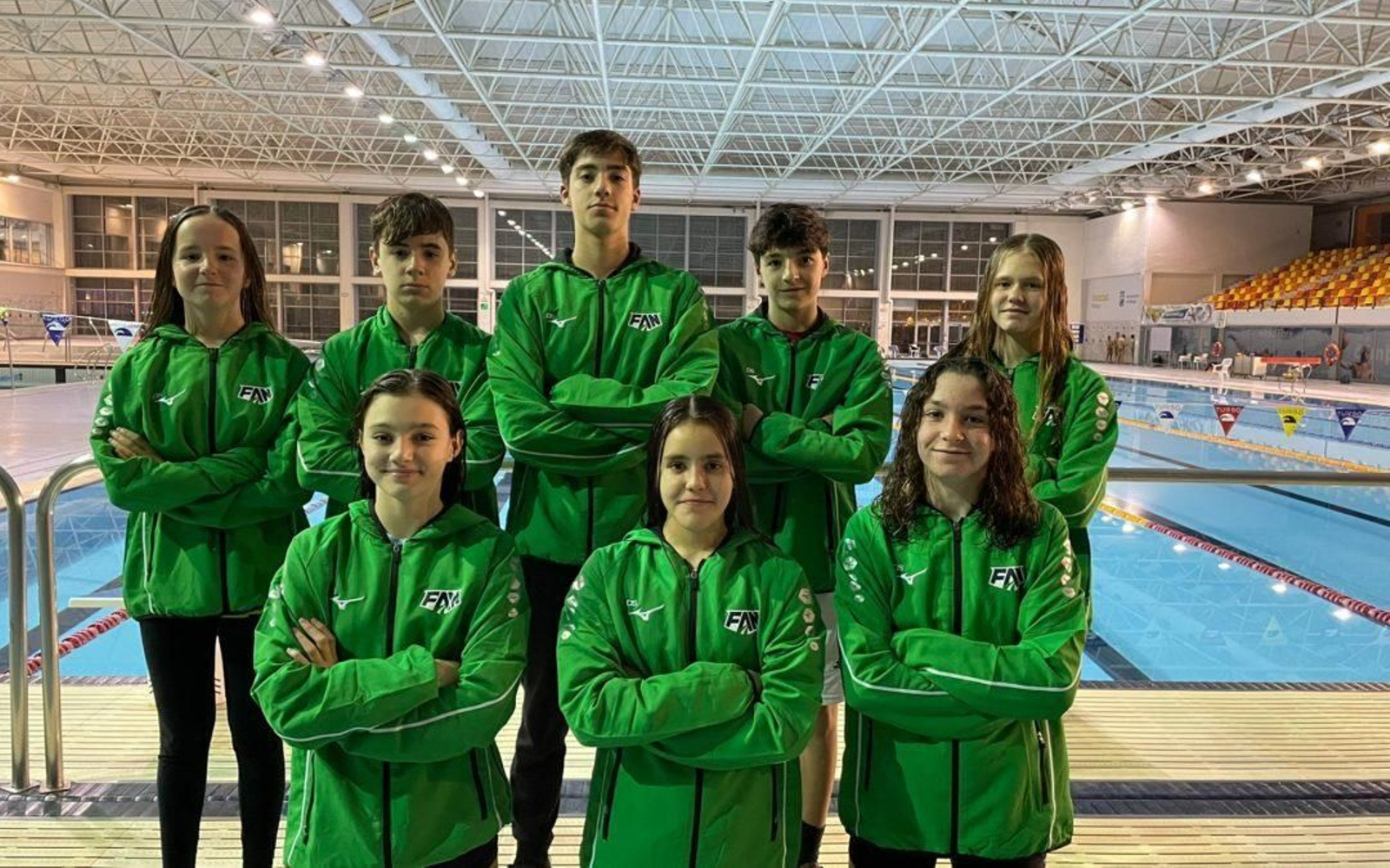 Los ocho representantes de la selección andaluza infantil.