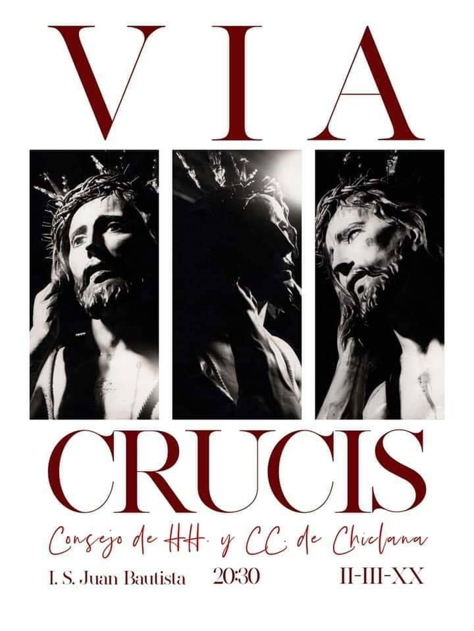 Cartel anunciador del Vía Crucis del Consejo que se celebra el lunes día 2.