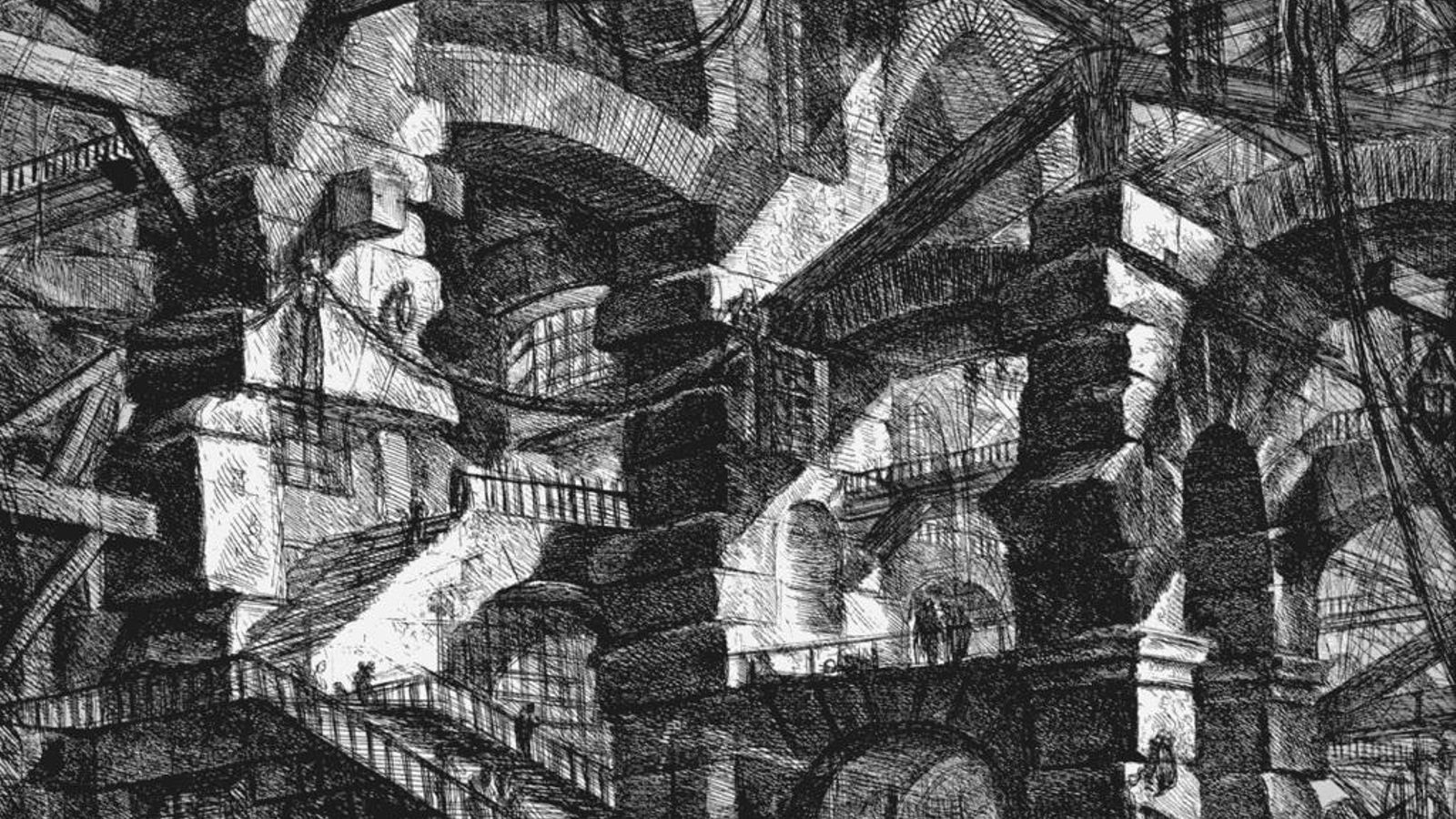 Uno de los grabados de la serie 'Le Carzeri d’Invenzioni' de Giovanni Battista Piranesi (1720-1778).
