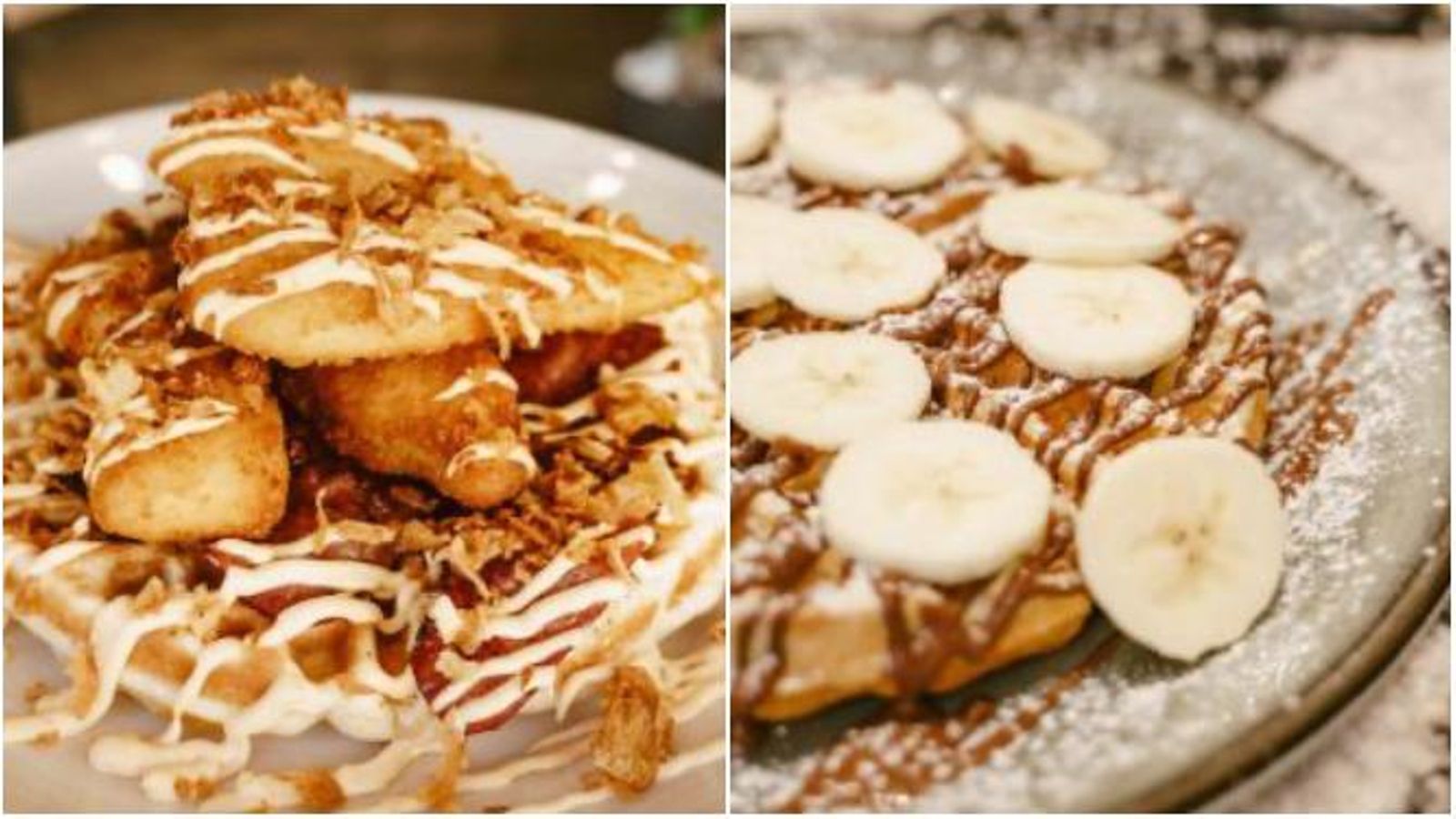 Gofres salados y dulces.