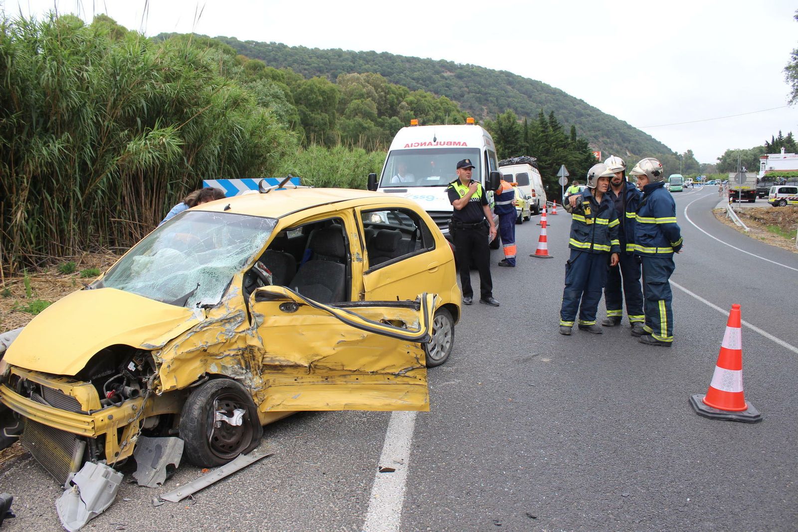 Un accidente en Vejer el año pasado.