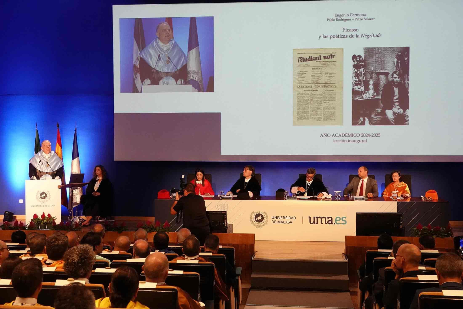 Eugenio Carmona durante su intervención en el acto inaugural del curso 2024-2025 de la UMA