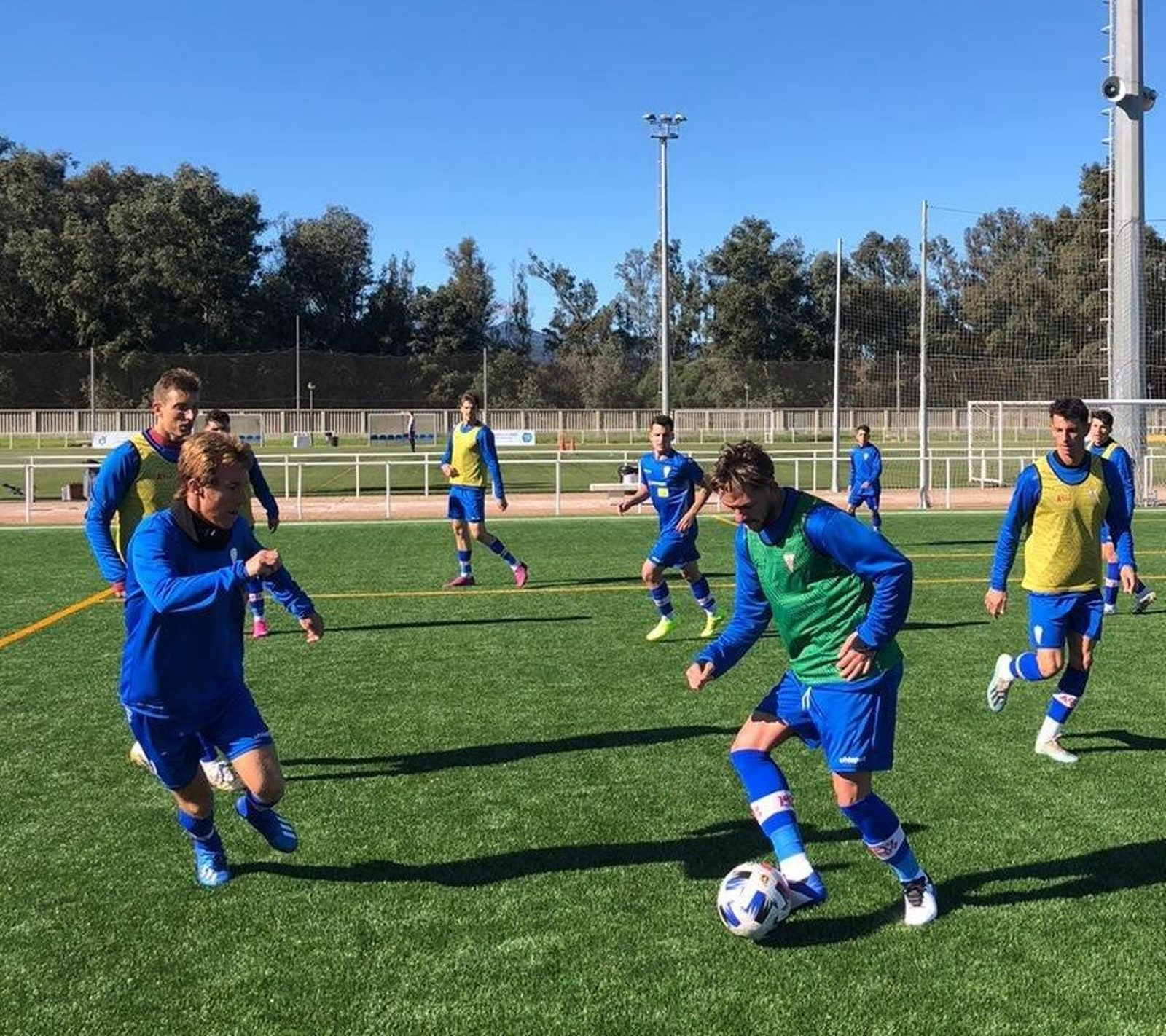 Yelko y Sales, en el entrenamiento de este sábado en los anexos.