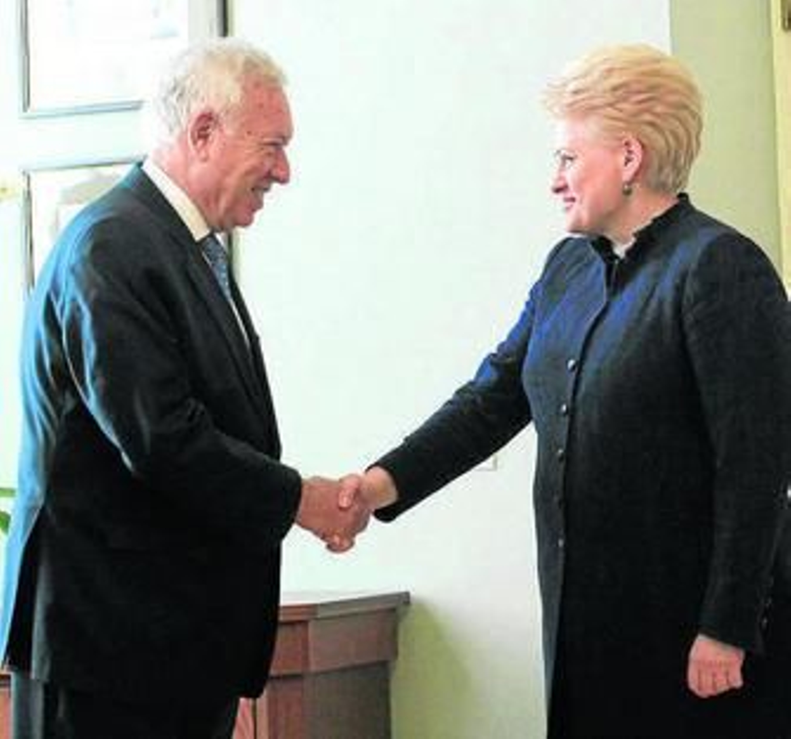 Margallo y la presidenta lituana, Dalia Gryabuskaite, ayer en Vilna.
